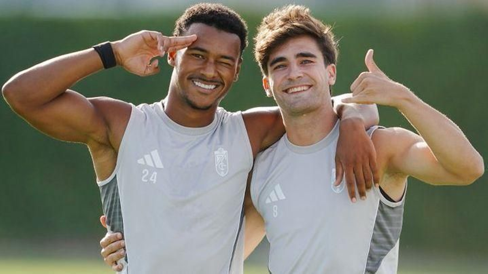 Loïc y Alemañ durante el entreno del miércoles