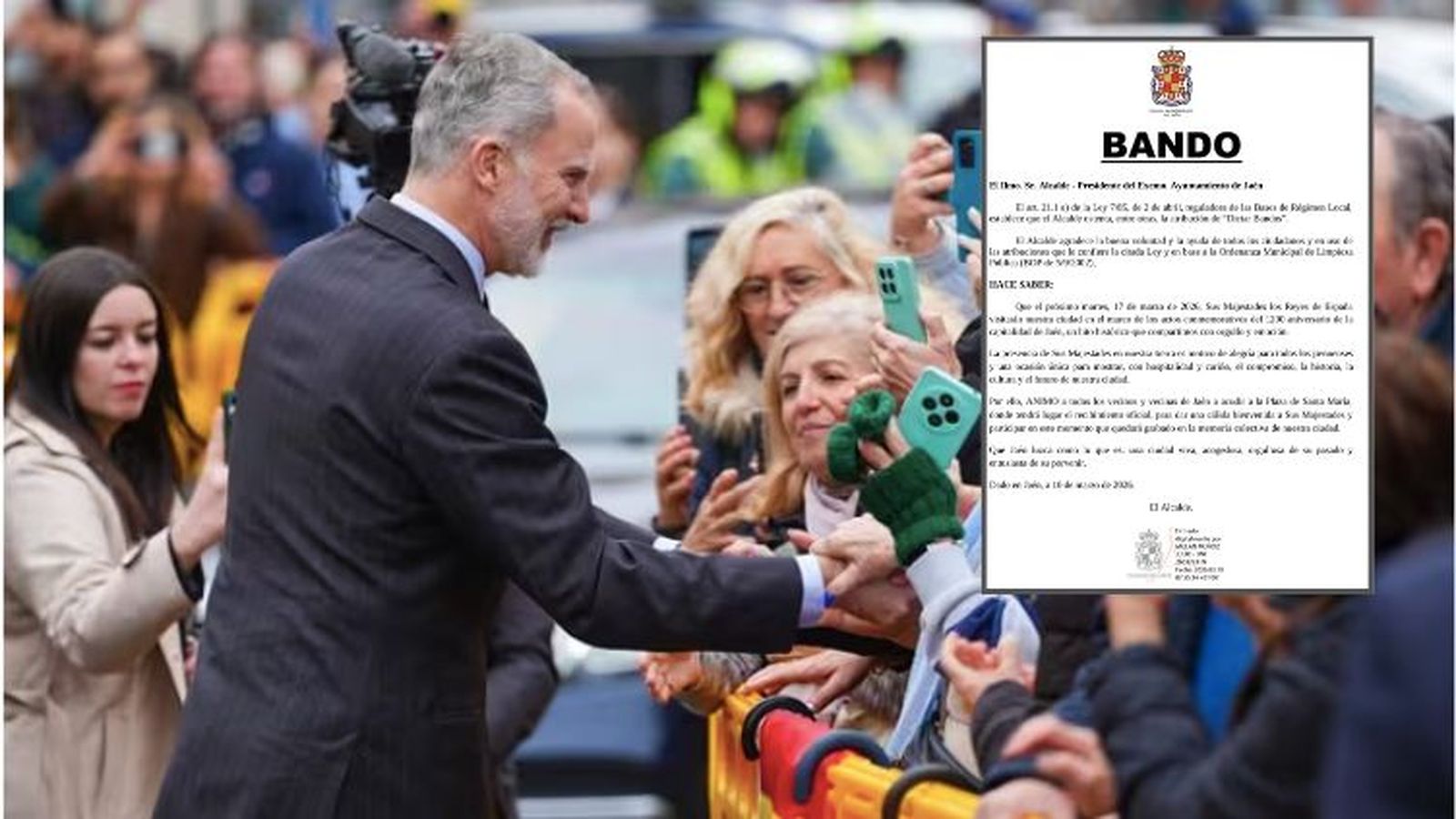 Imagen de archivo del Rey Felipe VI en su visita a Dos Hermanas.