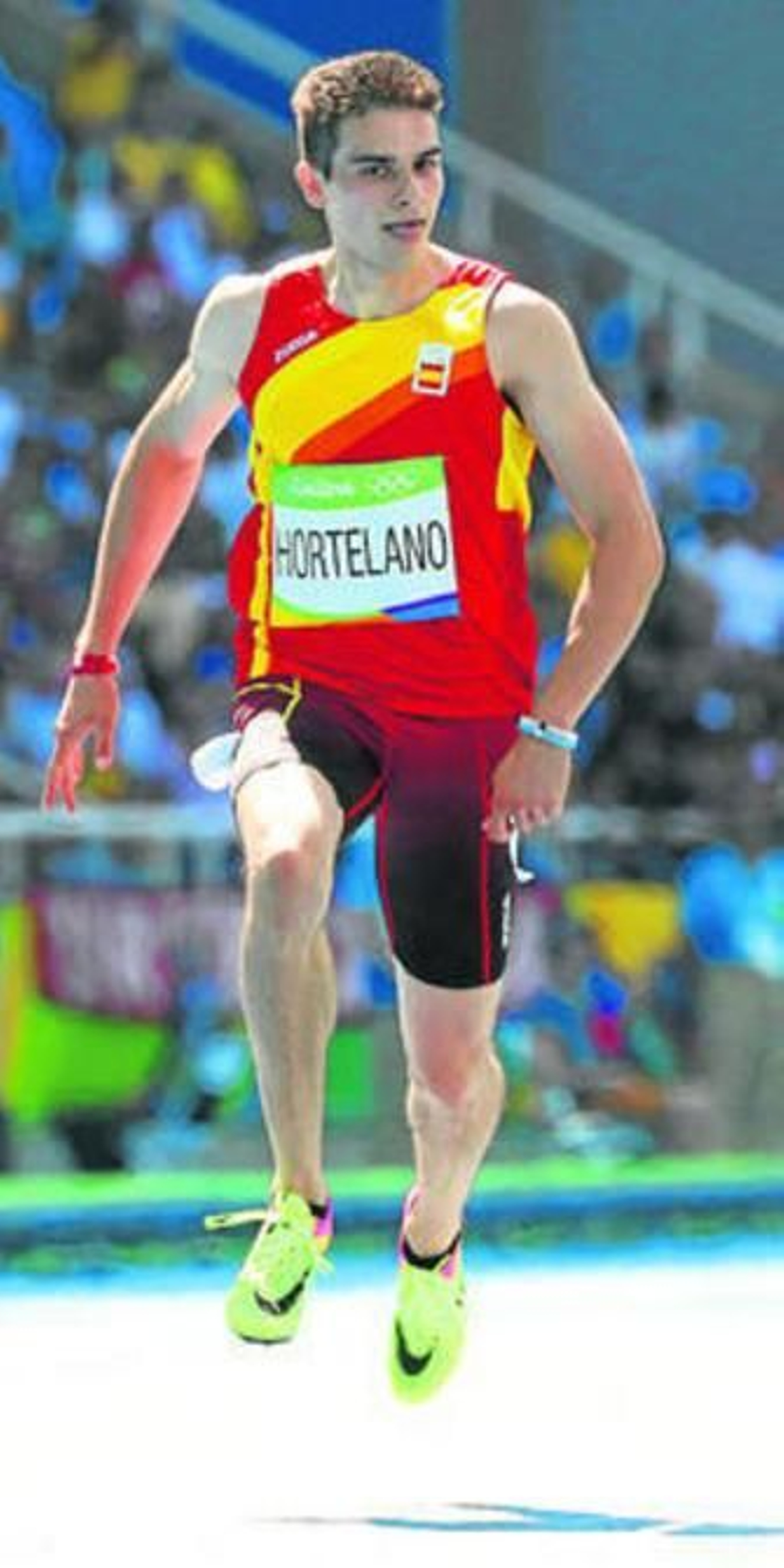 Bruno Hortelano, durante su serie clasificatoria de los 200 metros.