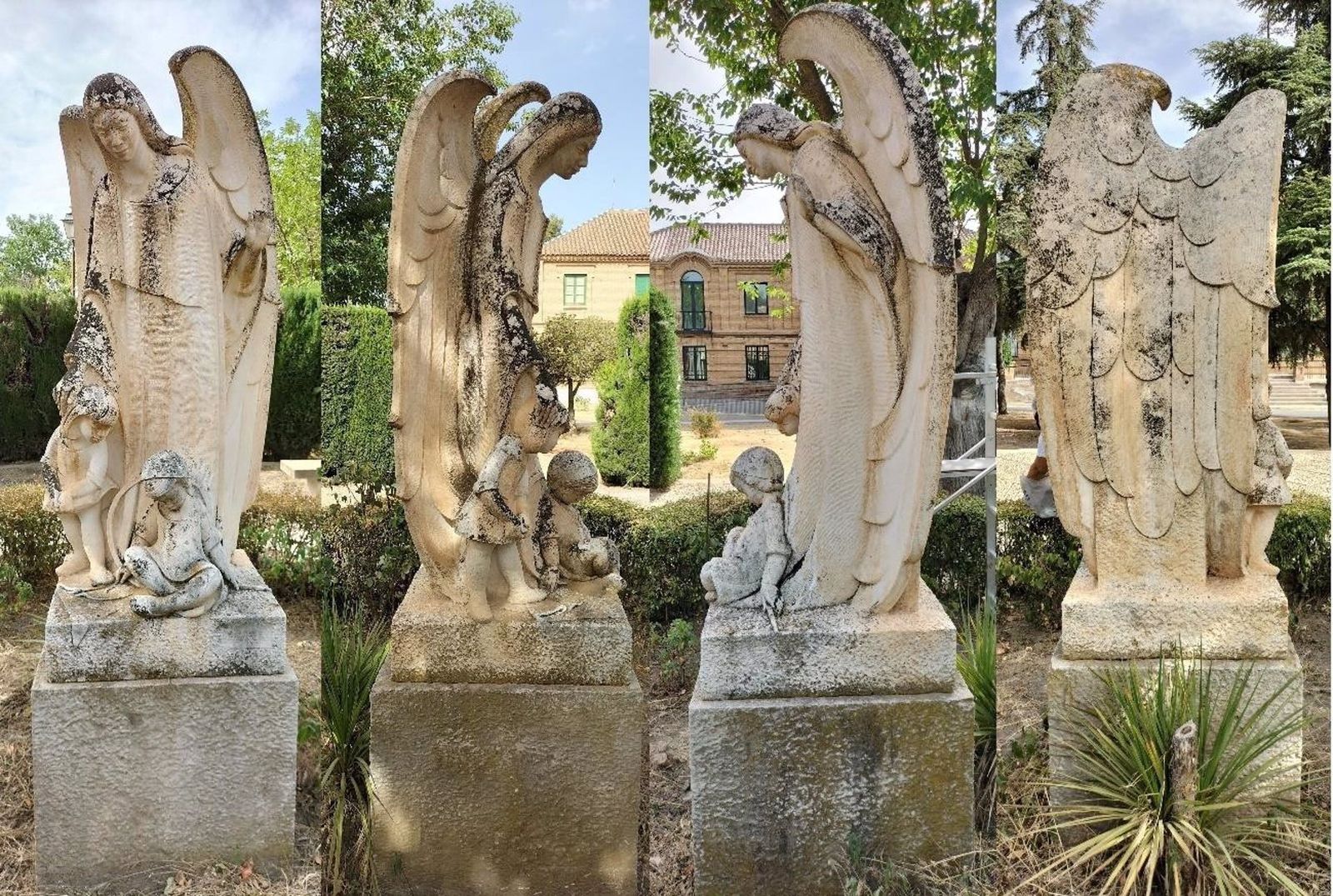 Talla de un ángel de la guarda que ha sido objeto de un proceso de restauración por la Diputación de Granada