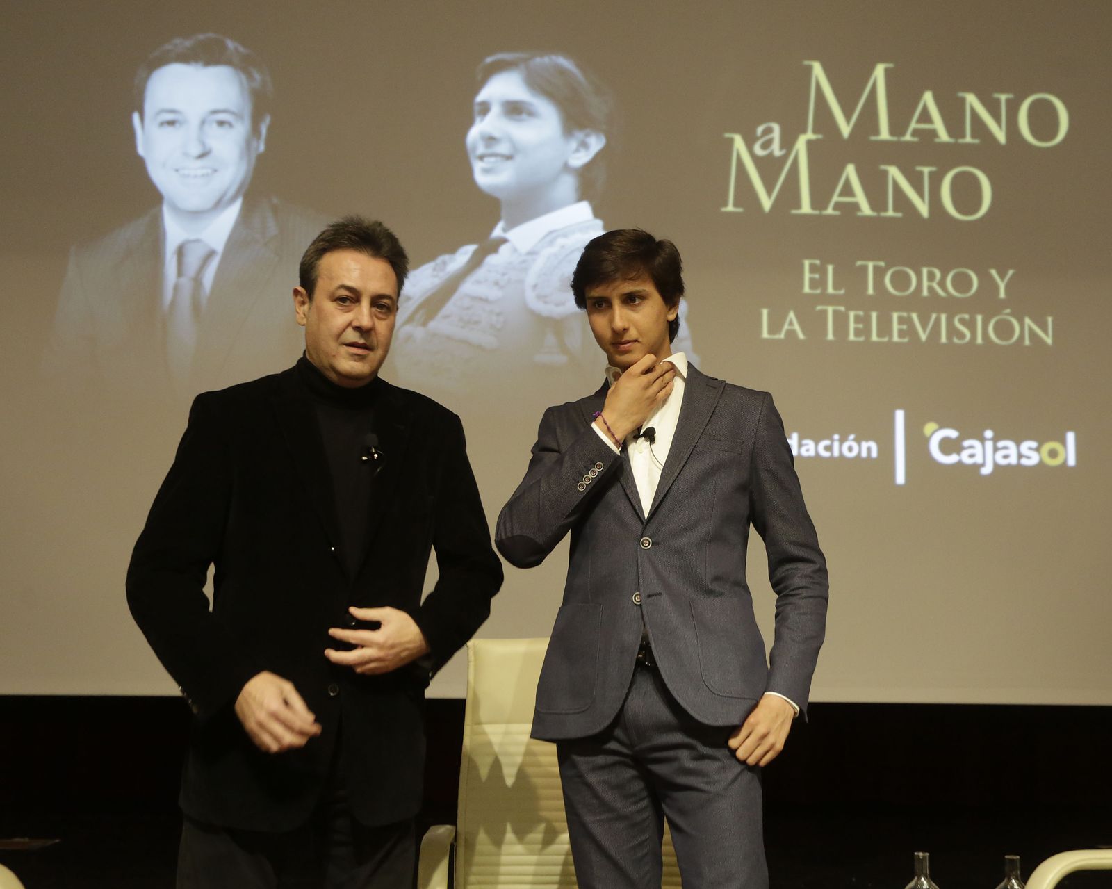 José Ribagorda y Andrés Roca Rey, antes del comienzo del encuentro.