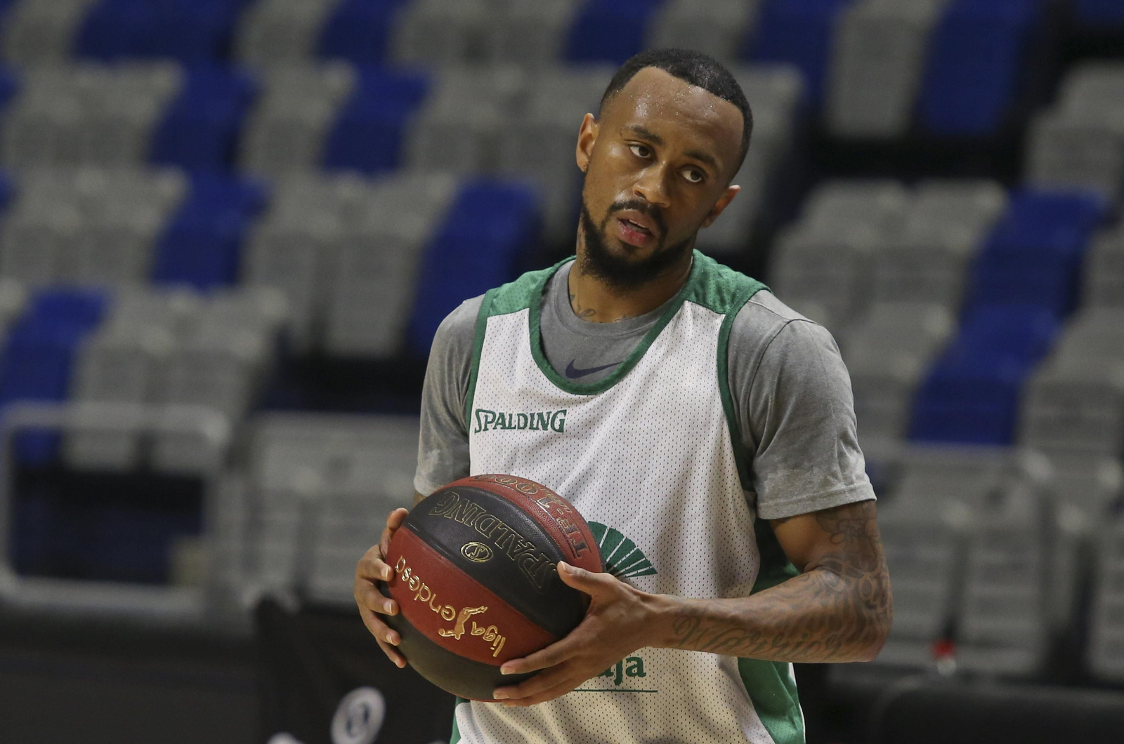 Ryan Boatright, en un entrenamiento con el Unicaja.