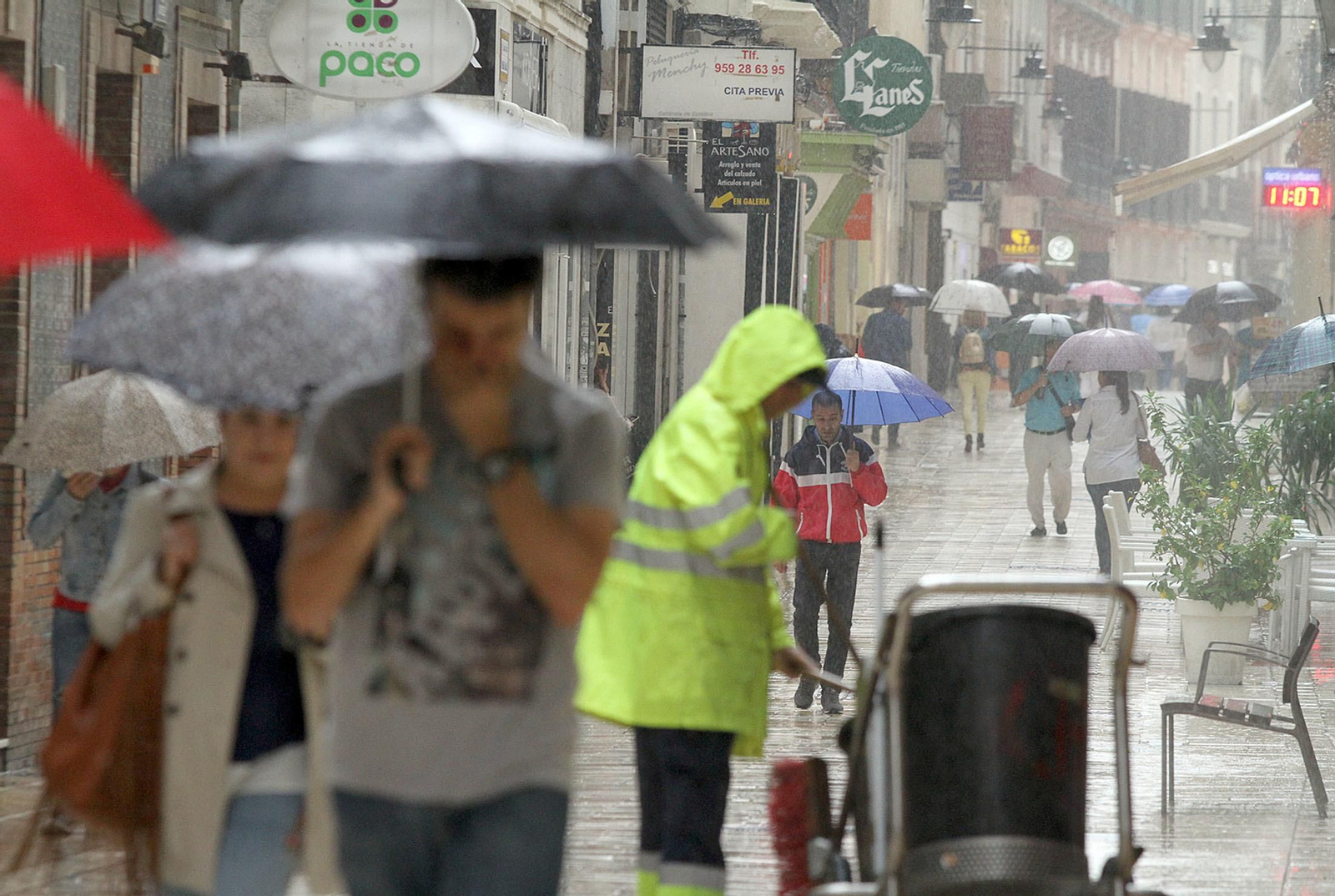 Imágenes del temporal de lluvia en Huelva.