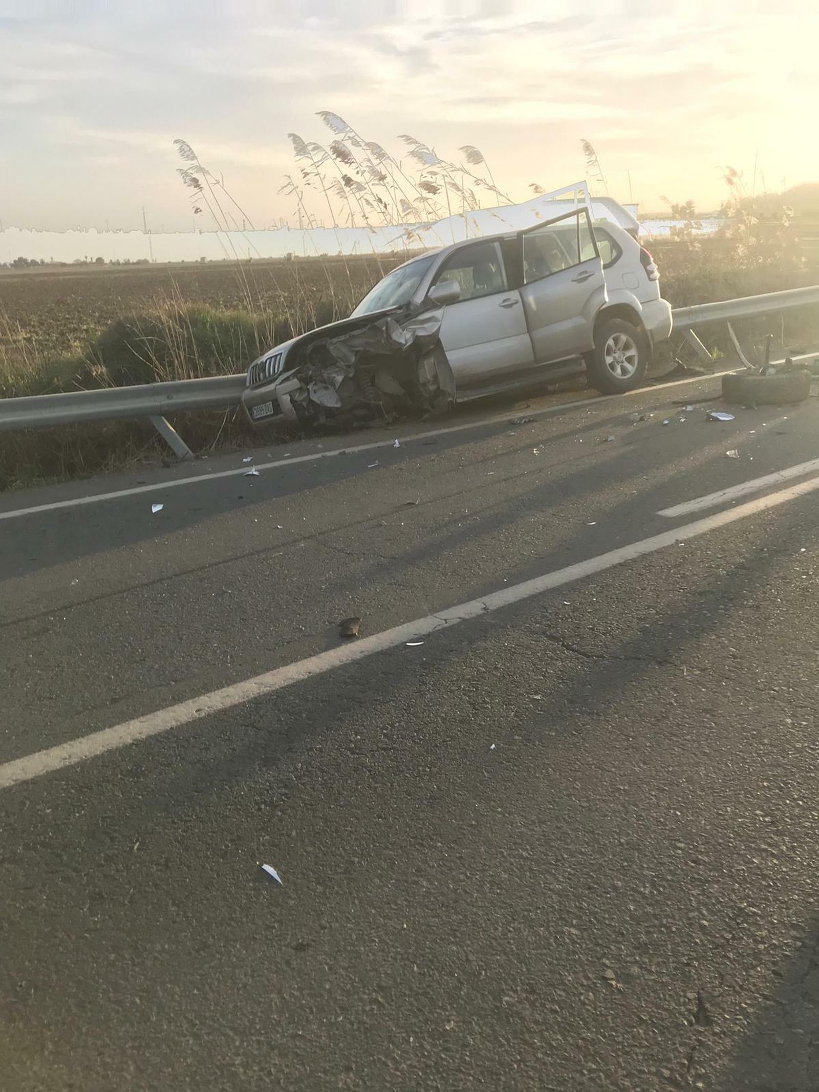 Uno de los vehículos implicados en el accidente.