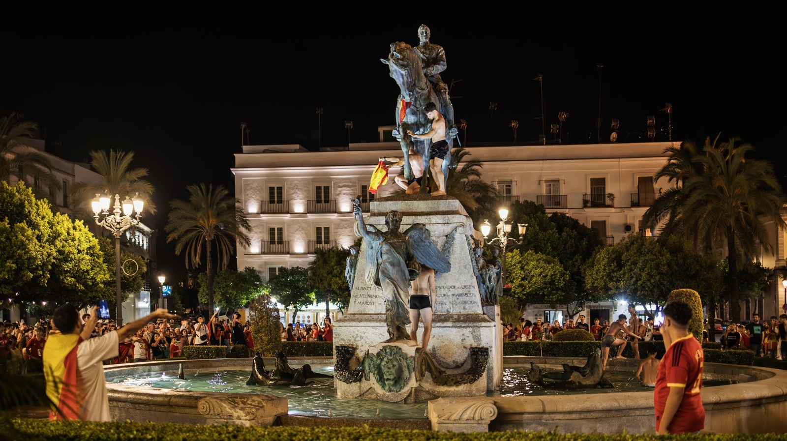 Imágenes de la celebración en Jerez del triunfo de España en la Eurocopa