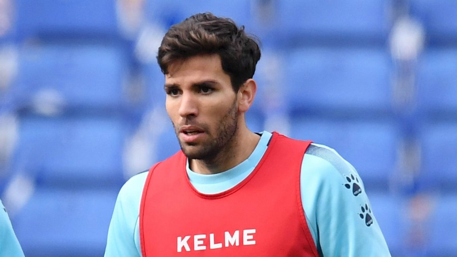 Leandro Cabrera, en un calentamiento previo a un partido del Espanyol.