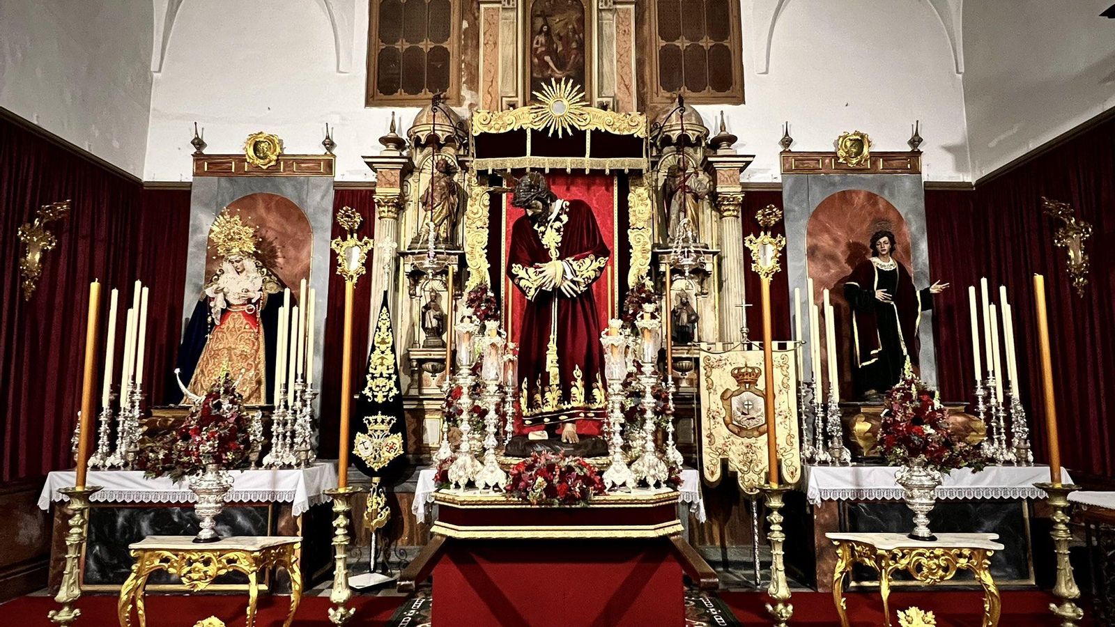 Así luce este viernes el Nazareno del Amor para el vía crucis claustral por San Francisco.