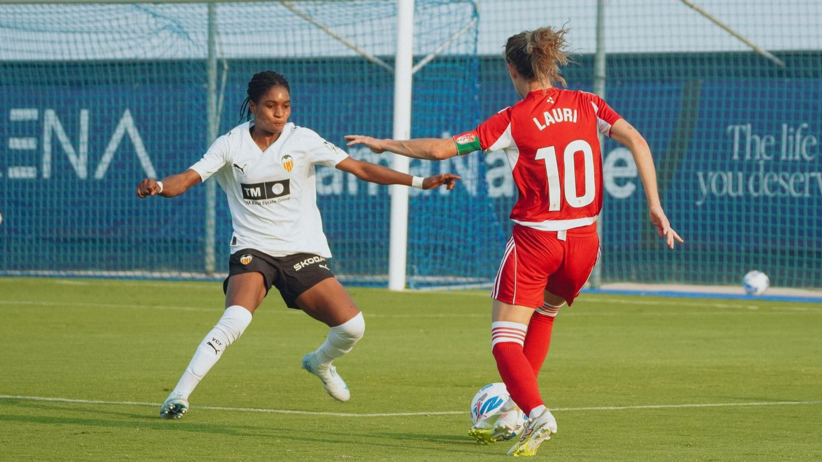 Lauri en el último amistoso ante el Valencia CF