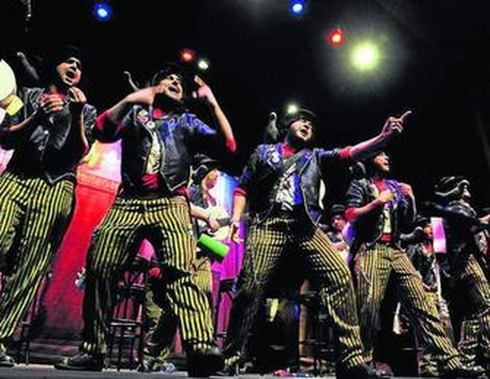 'Los Juaquín Pamplina', en su actuación en el Teatro de Las Cortes.