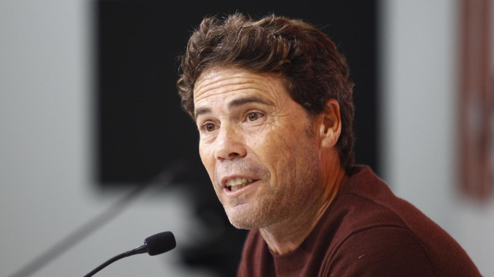 Rubi, en la sala de prensa del Estadio de los Juegos Mediterráneos.