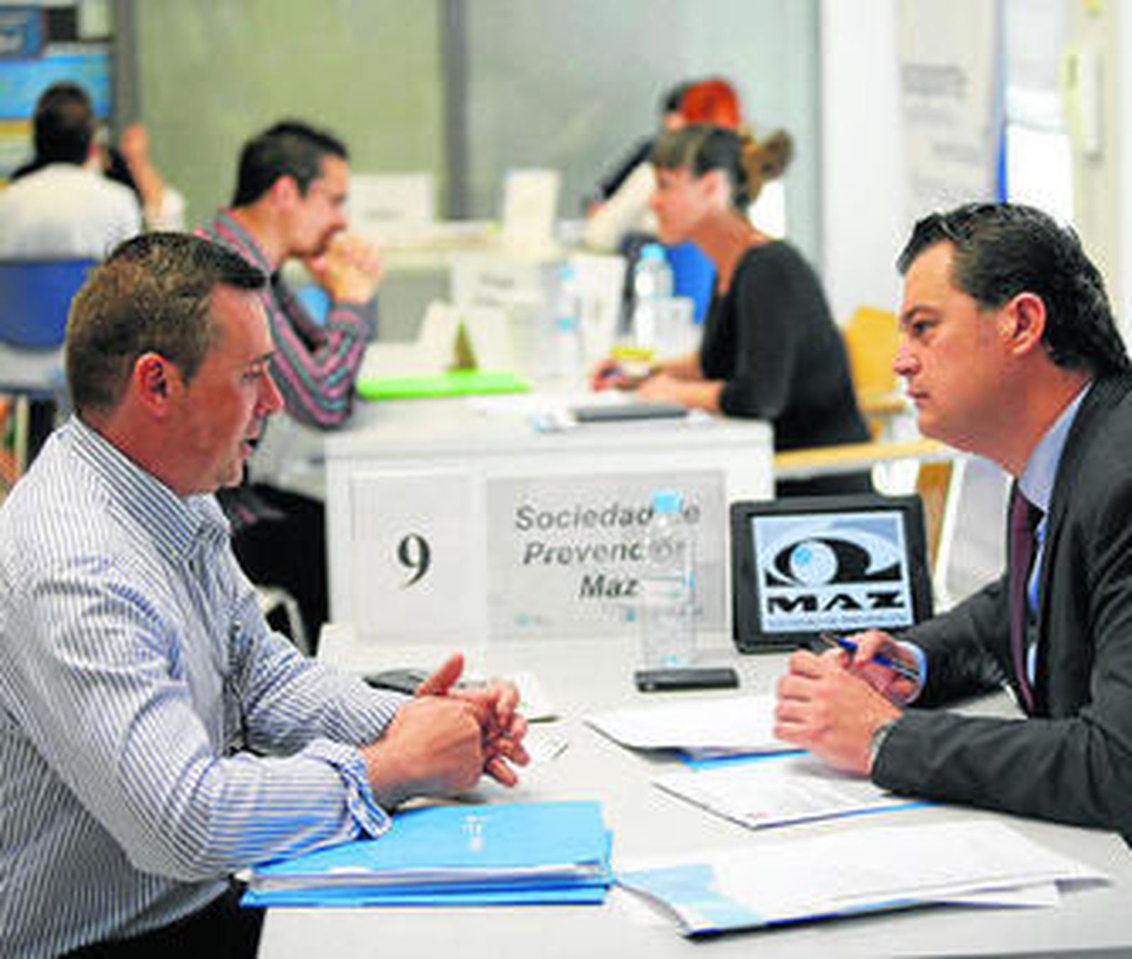 Un momento de las entrevistas celebradas ayer.