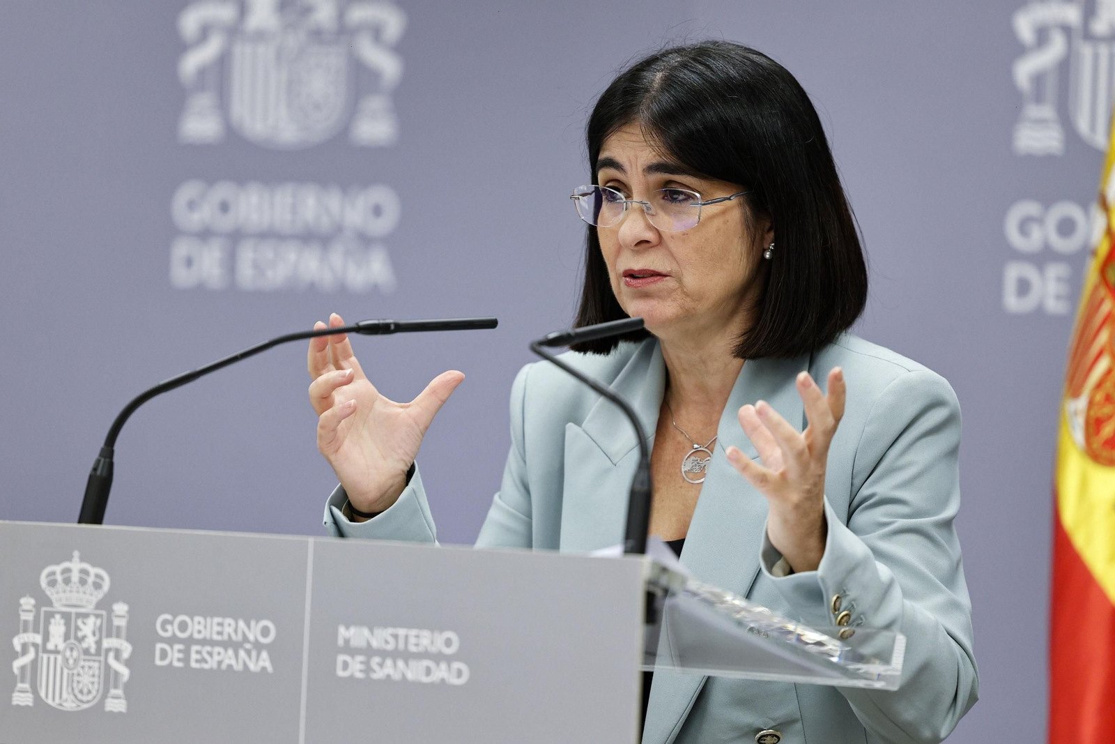 La ministra de Sanidad, Carolina Darias, este viernes. La ministra de Sanidad, Carolina Darias, este viernes.