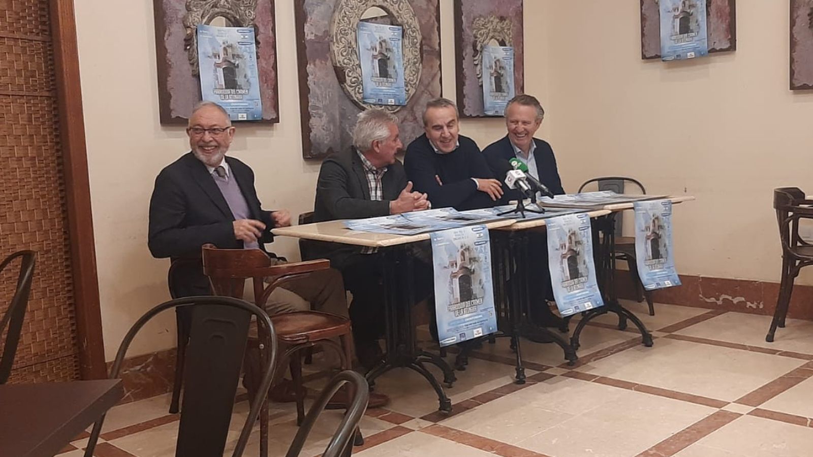 José Ramón Mata, Miguel Ángel Prieto, José Villén y Jaime Chacón, en la presentación del 'crowdfunding'.