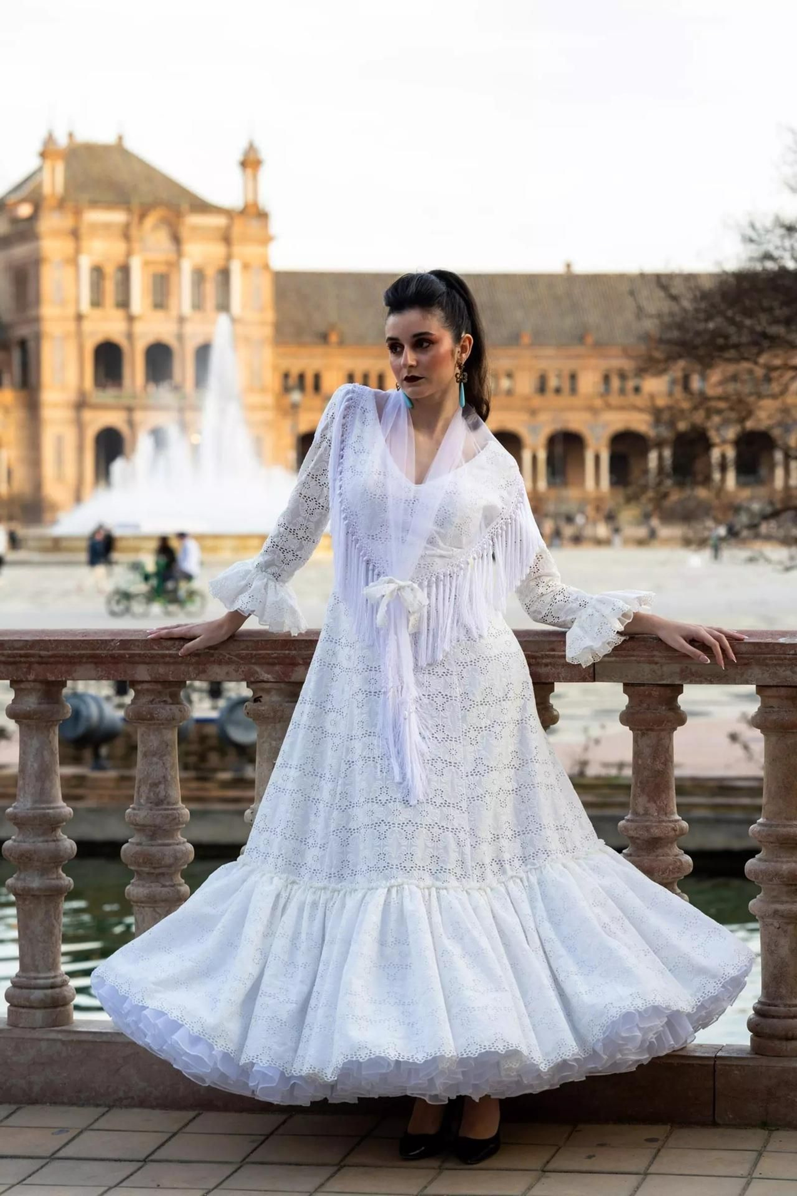 Traje de flamenca en evasé.