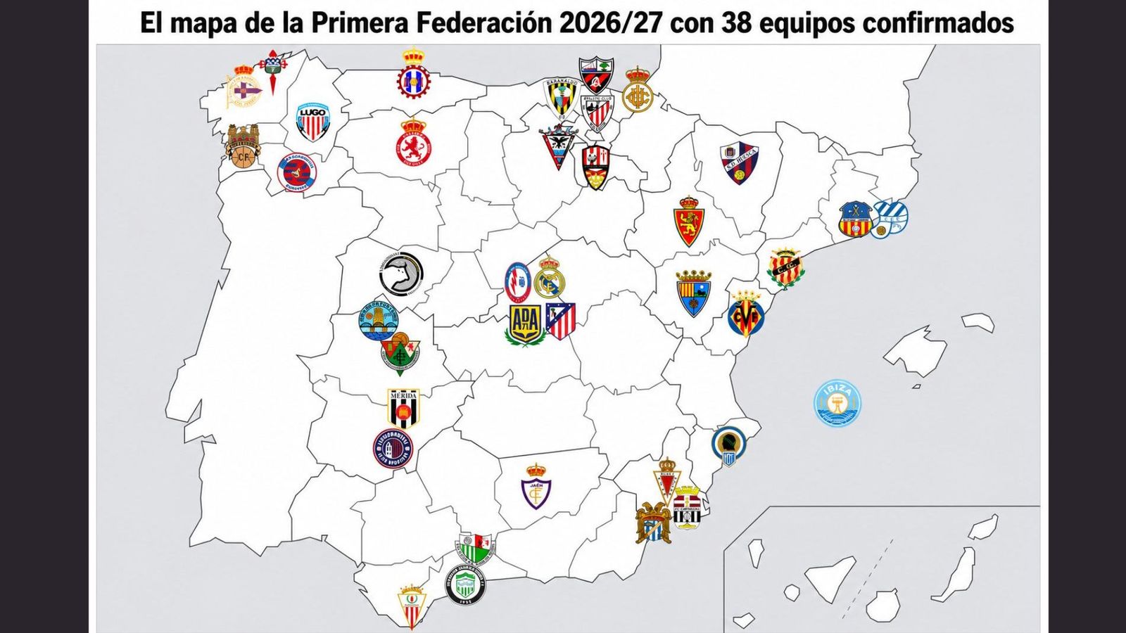 El encaje de los grupos de la Primera Federación 2026/27, a falta de ...