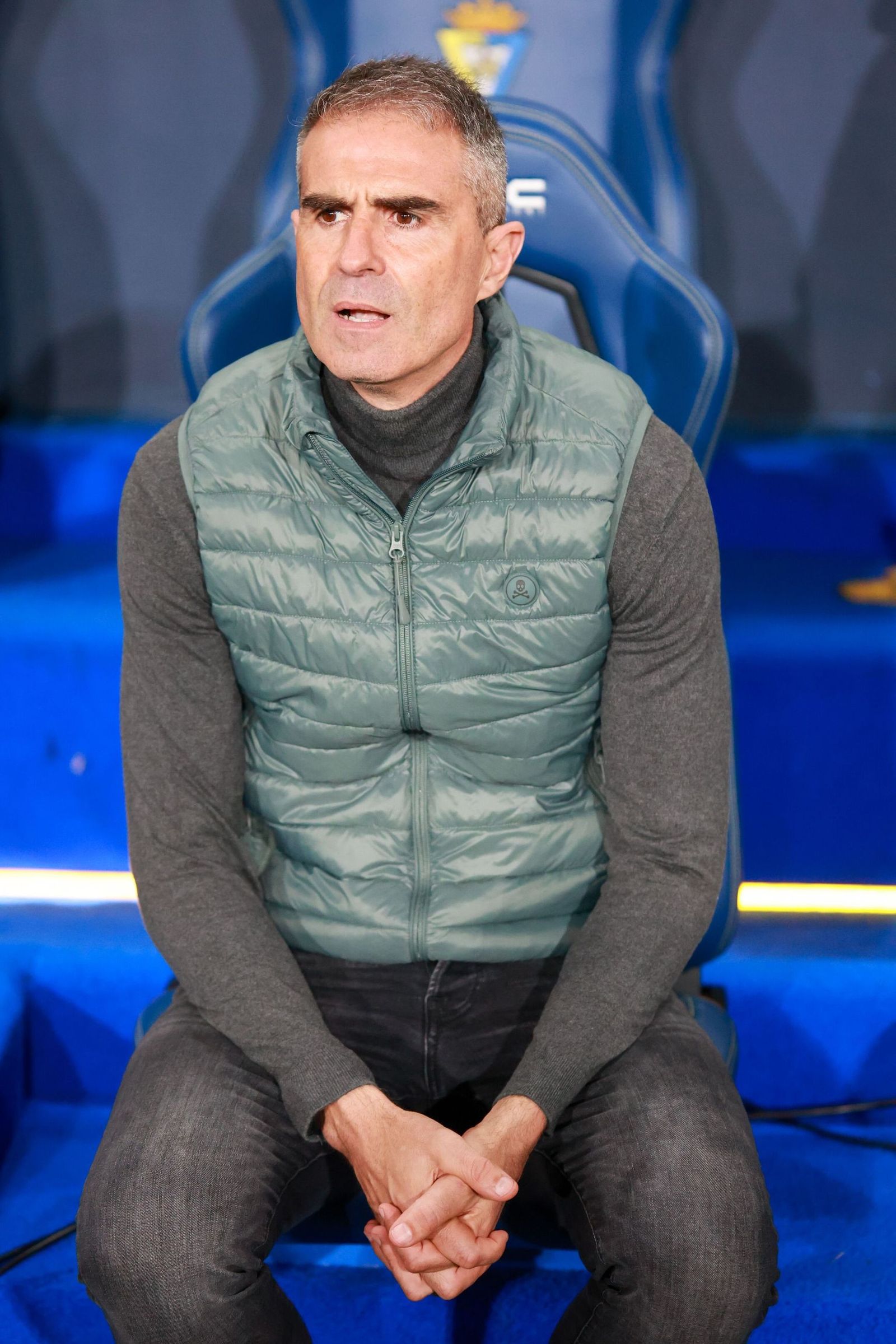 Gaizka Garitano en el partido Cádiz-Zaragoza