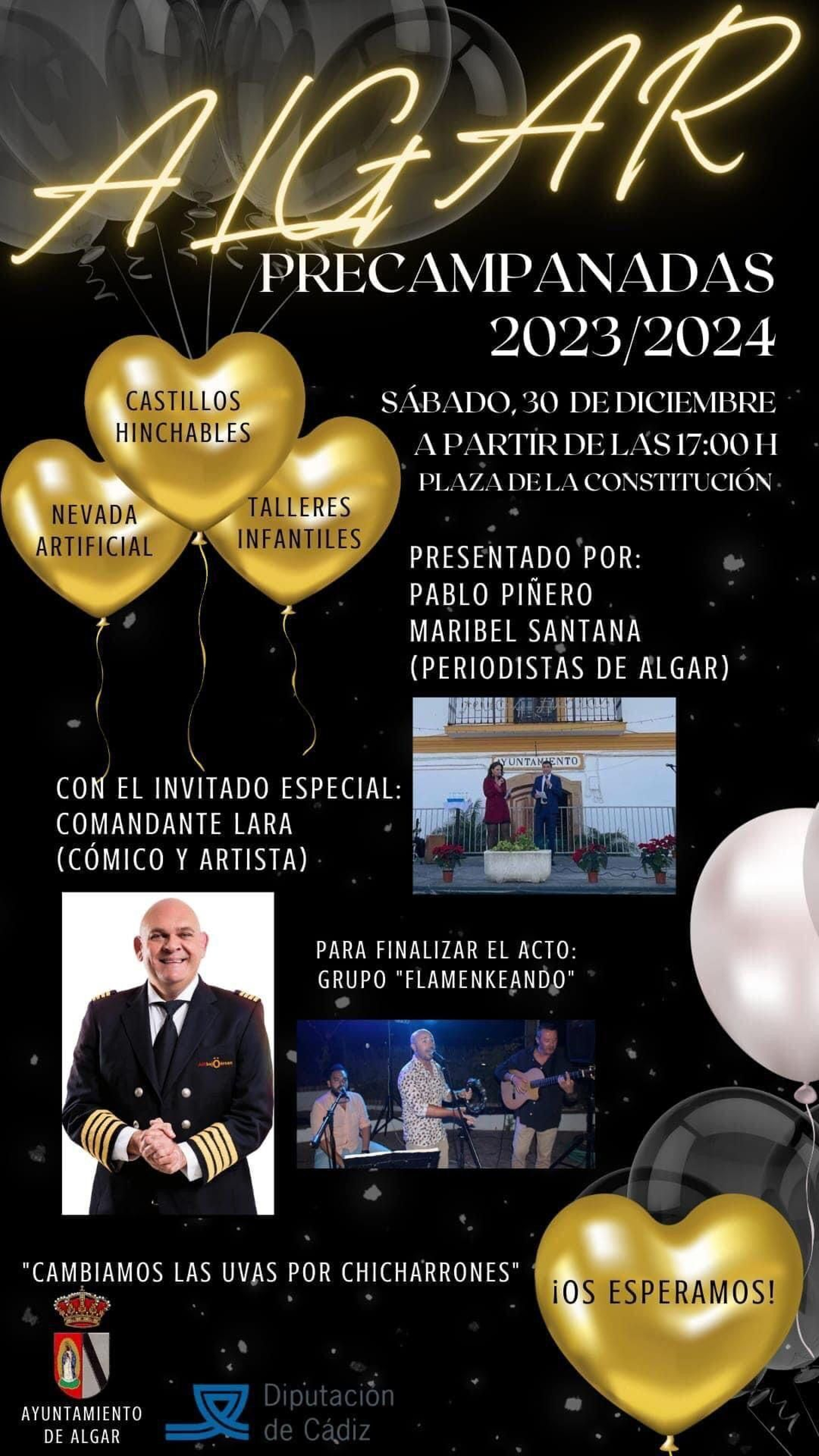 Cartel de las pre campanadas de Algar.