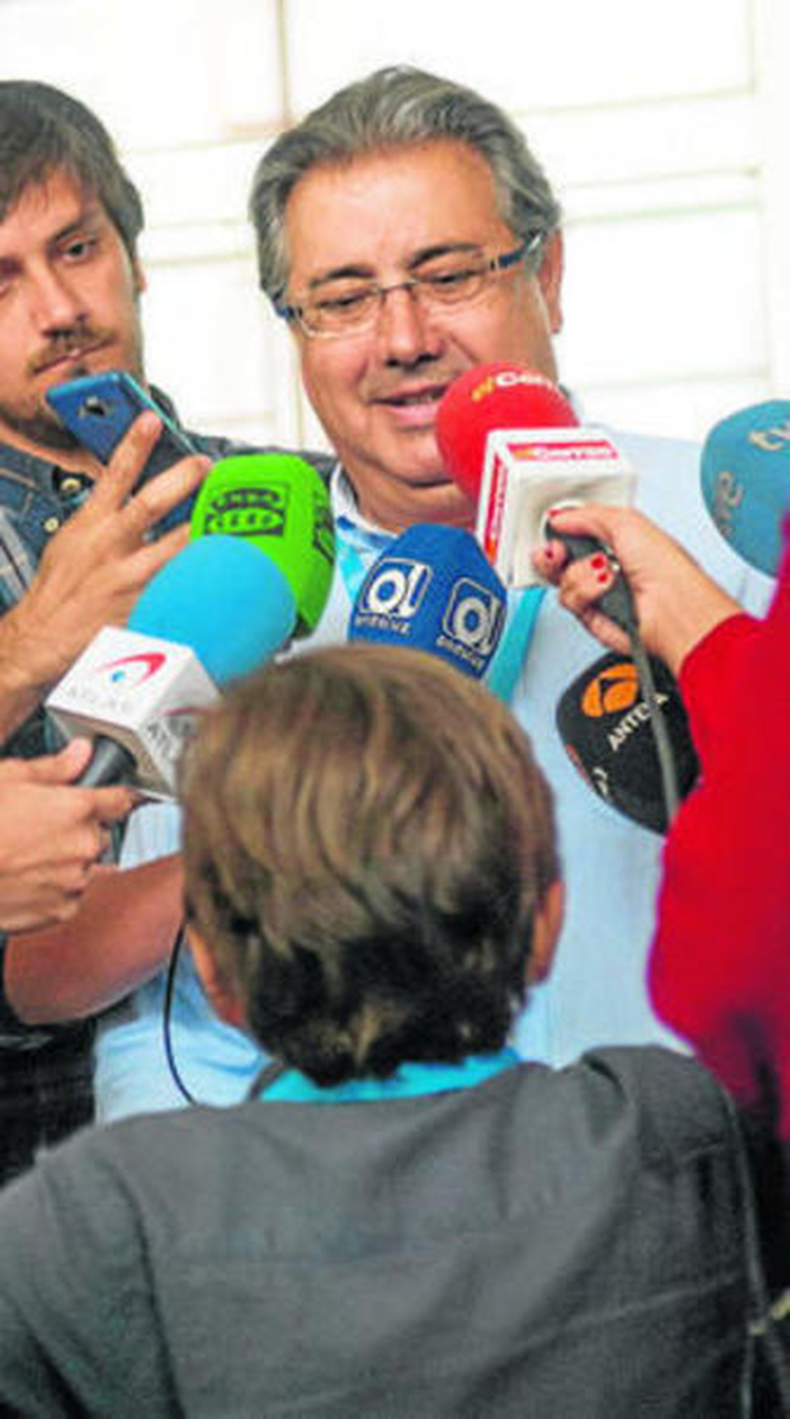 Juan Ignacio Zoido, durante la noche electoral.