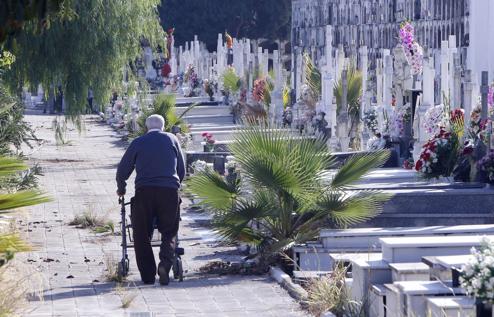 Tumbas en el cementerio de Sevilla.