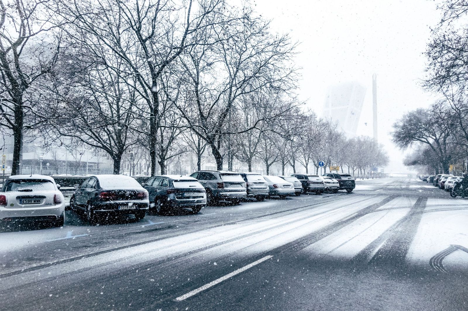 Imágenes de la nevada que ha dejado la borrasca Kristin en Madrid capital