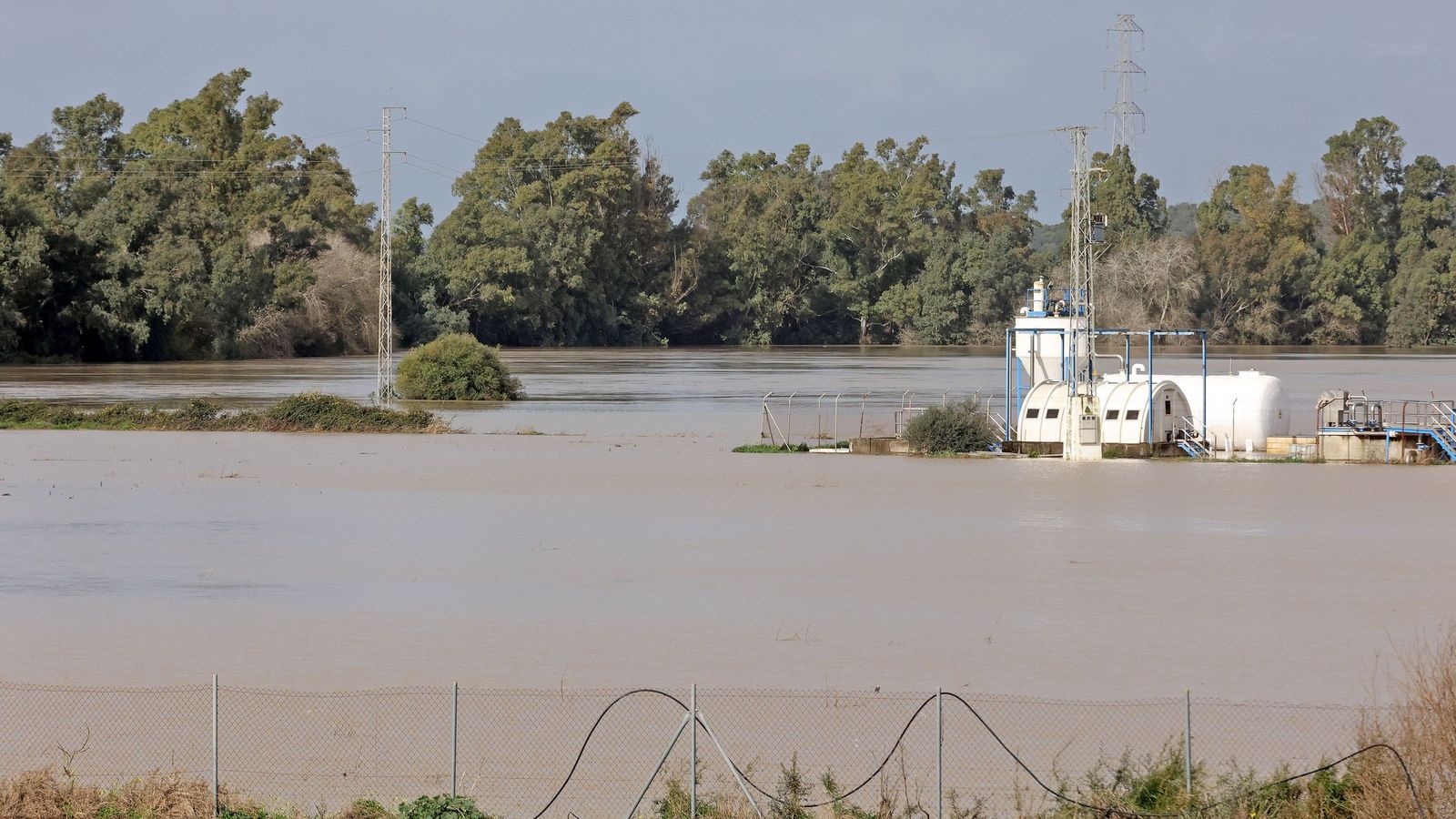 Así afronta la zona rural de Jerez la subida del río Guadalete