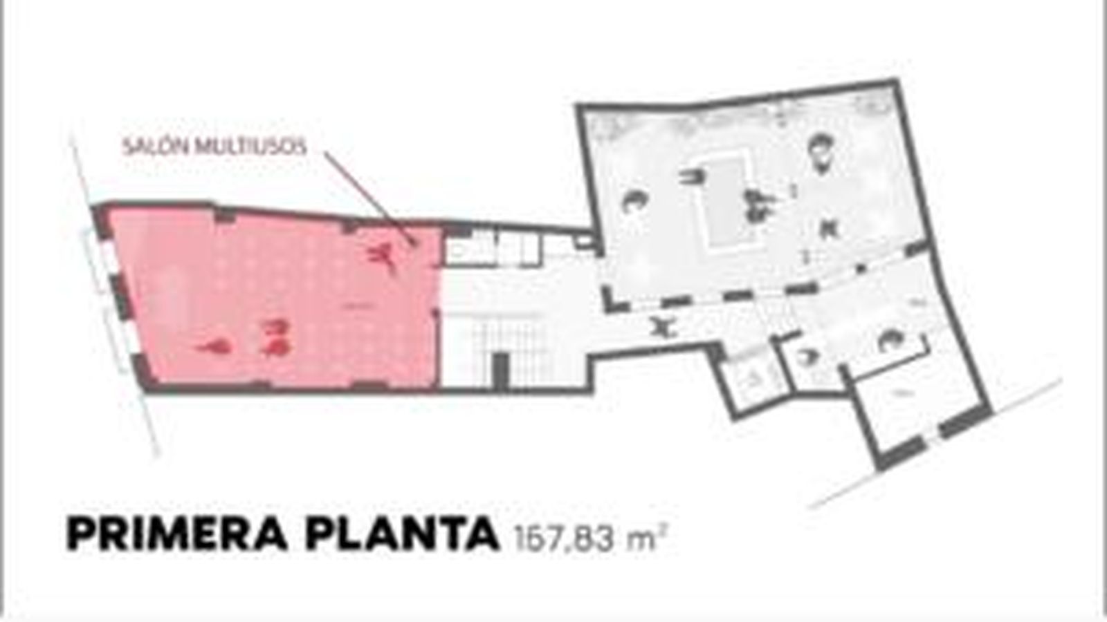 Segunda planta, donde se ubicará el salón multiusos