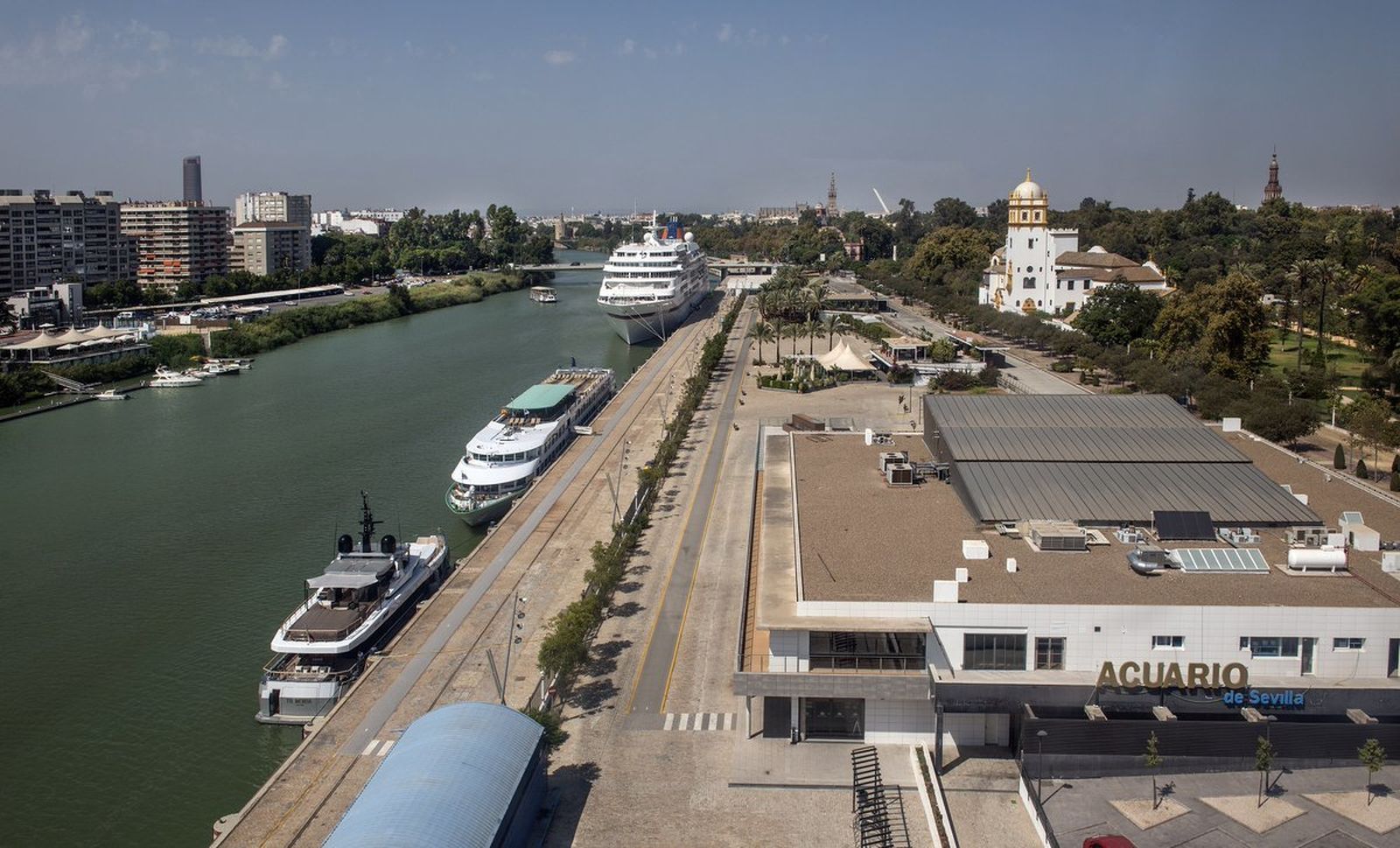 Vista aérea del Acuario de Sevilla.
