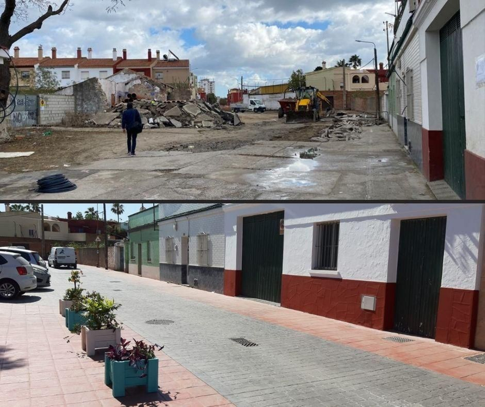 El antes y el después de la calle Castillejos.