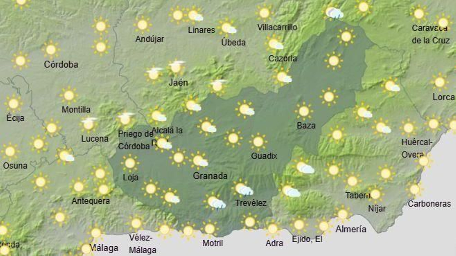El Tiempo en Granada el 2 de julio de 2025