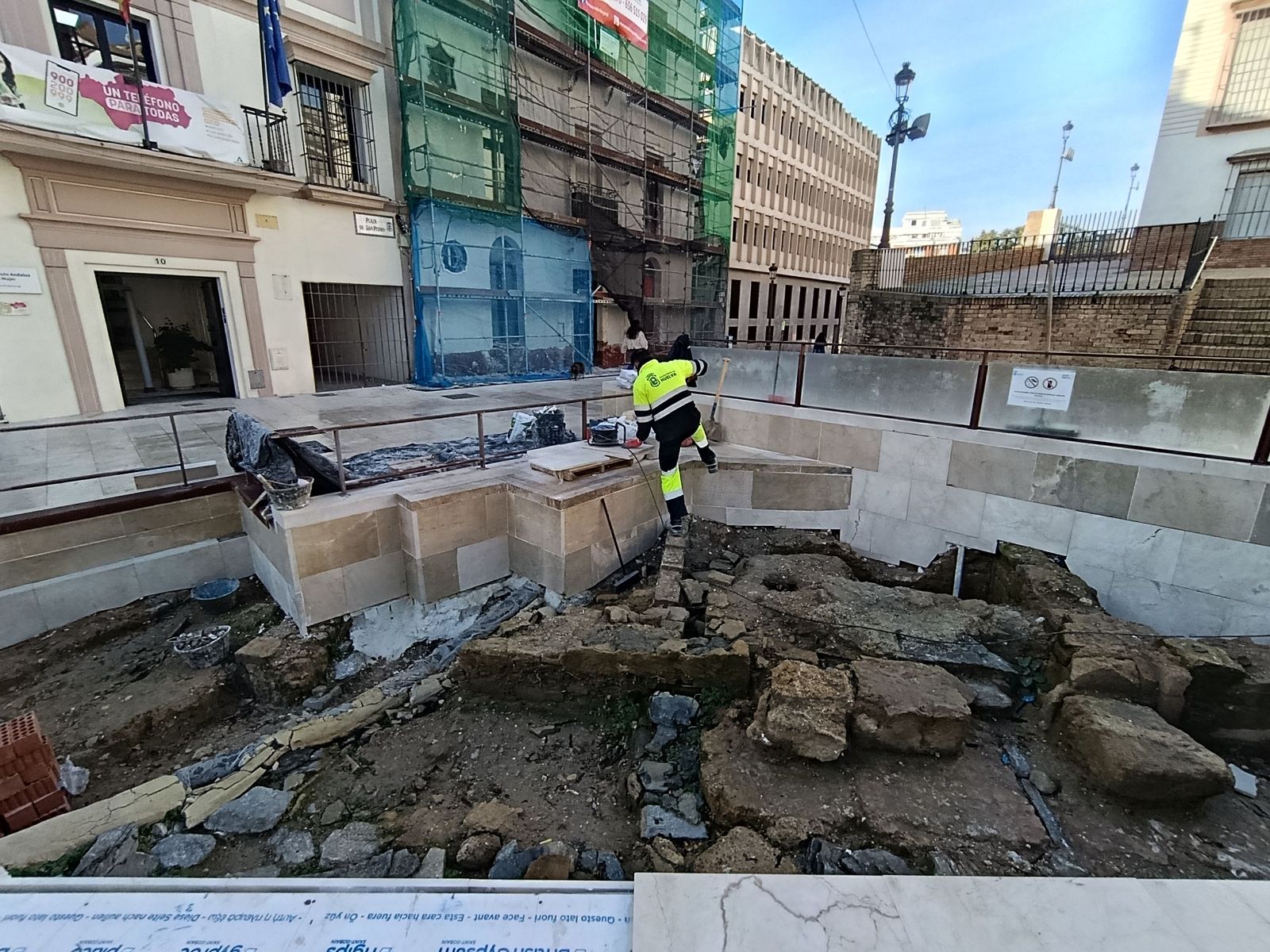 Fotografías de las obras de la puesta en valor de los restos arqueológicos de San Pedro