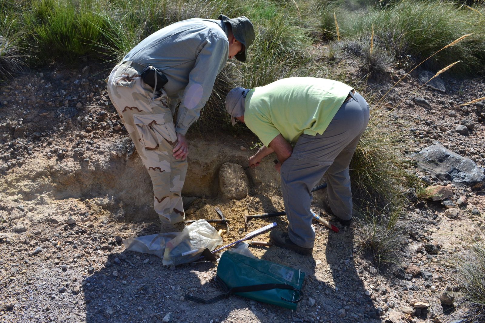 Trabajos de campo en la ladera occidental de Sierra Alhamilla.