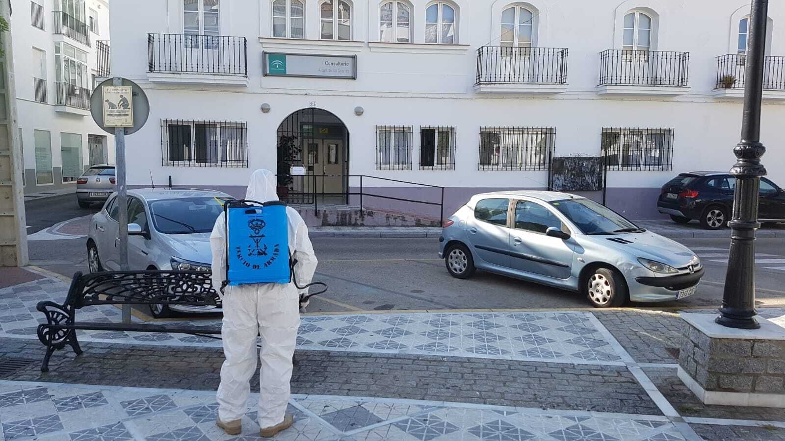 Trabajos de desinfección en la jornada de hoy.