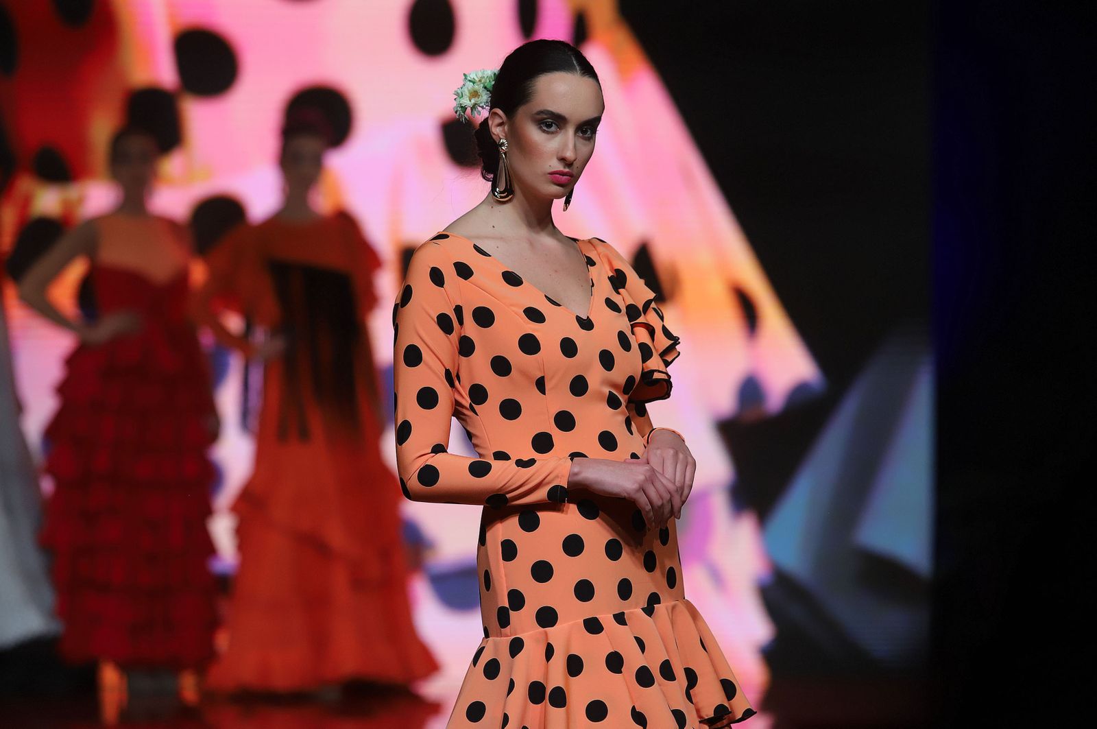 Huelva Flamenca 2023. Imágenes de la pasarela de moda flamenca de la modista Adelina Infante