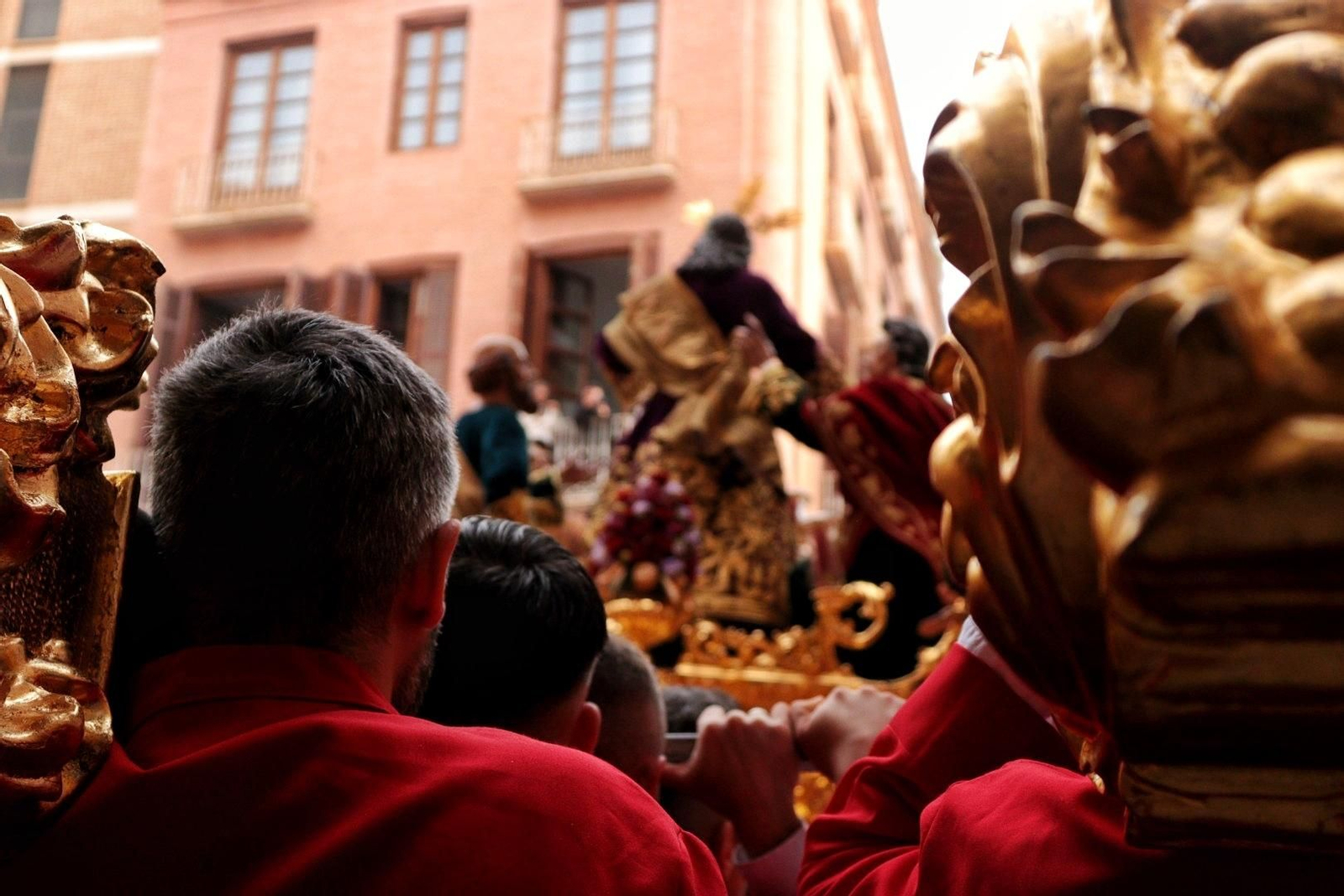 La Sagrada Cena en su procesión de este Jueves Santo.