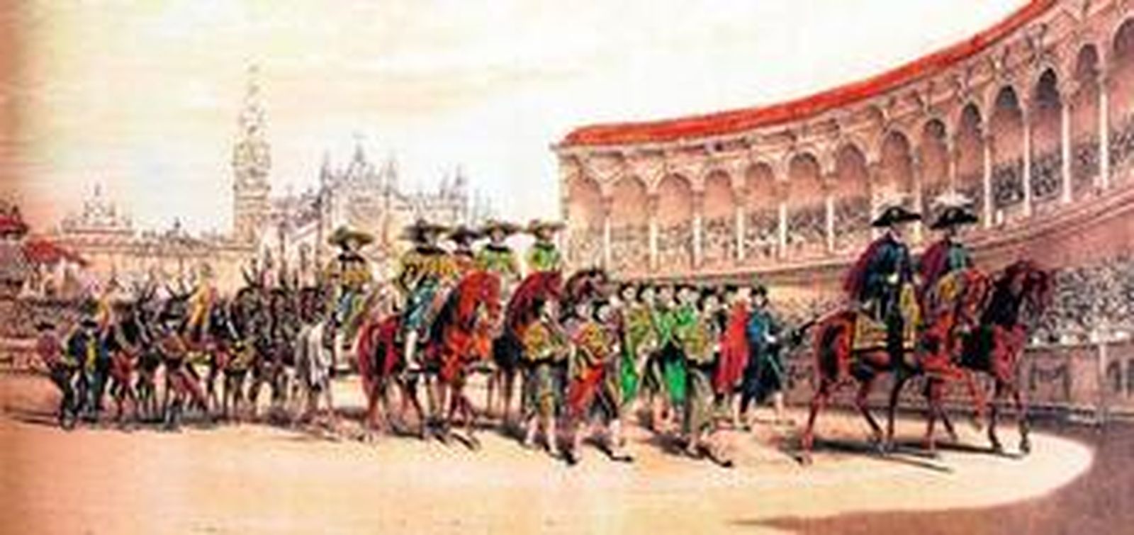 La litografía 'Paseíllo en la Plaza de Toros de Sevilla, obra de William Lake Price, publicada en 1852.