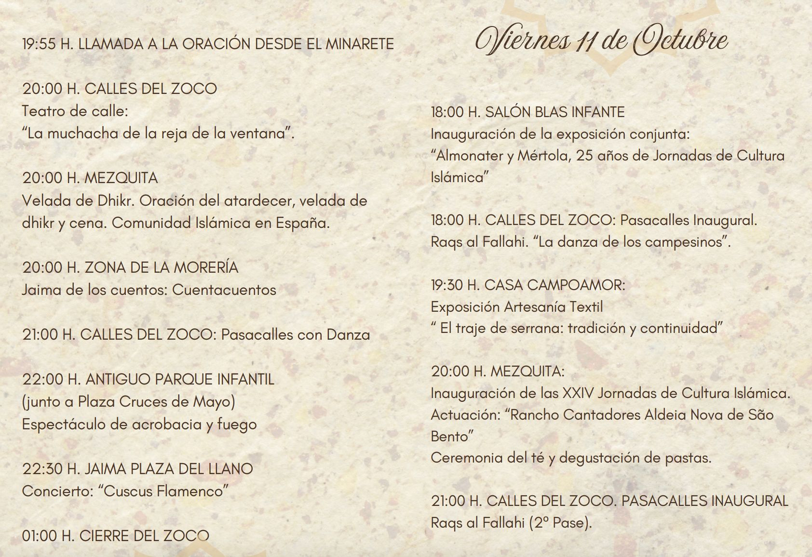 Viernes 11 de octubre