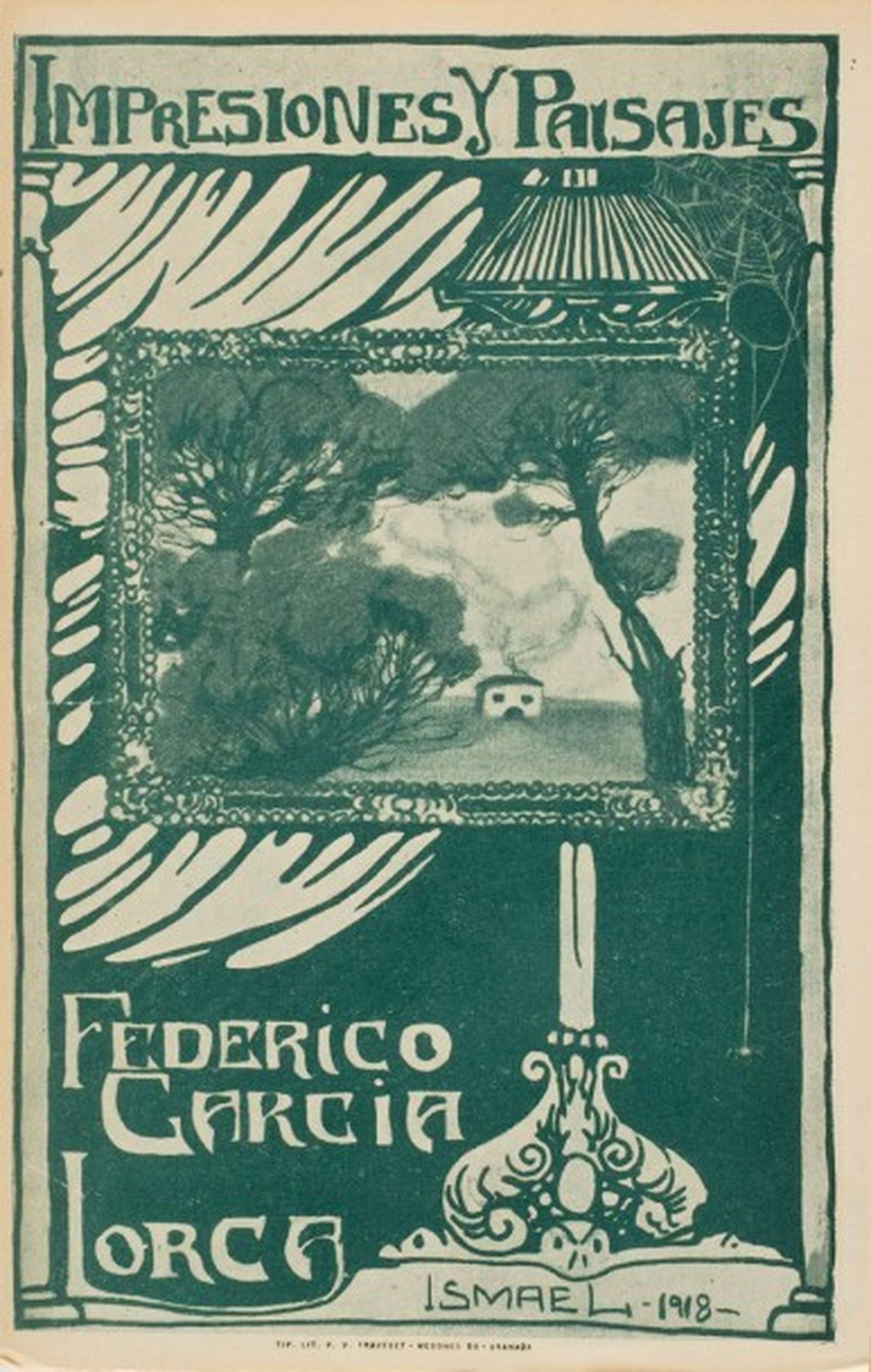 Portada del primero libro de Lorca, 'Impresiones y paisajes'.