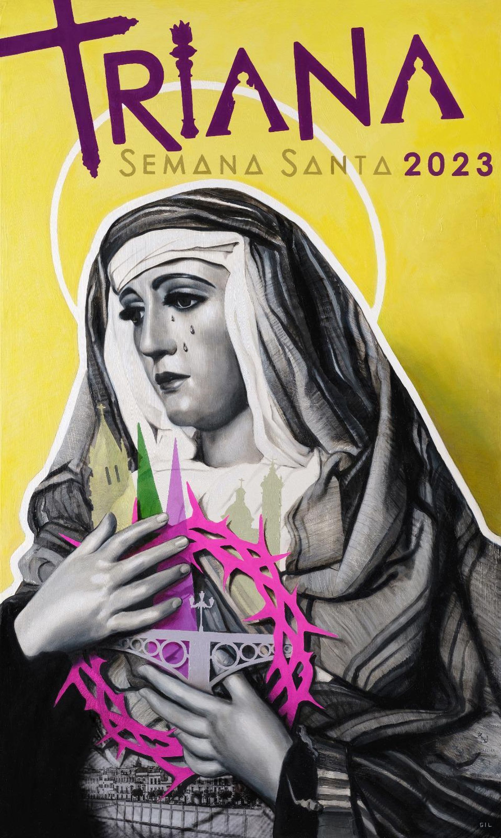 El cartel para la Esperanza de Triana que ha realizado Ricardo Gil.