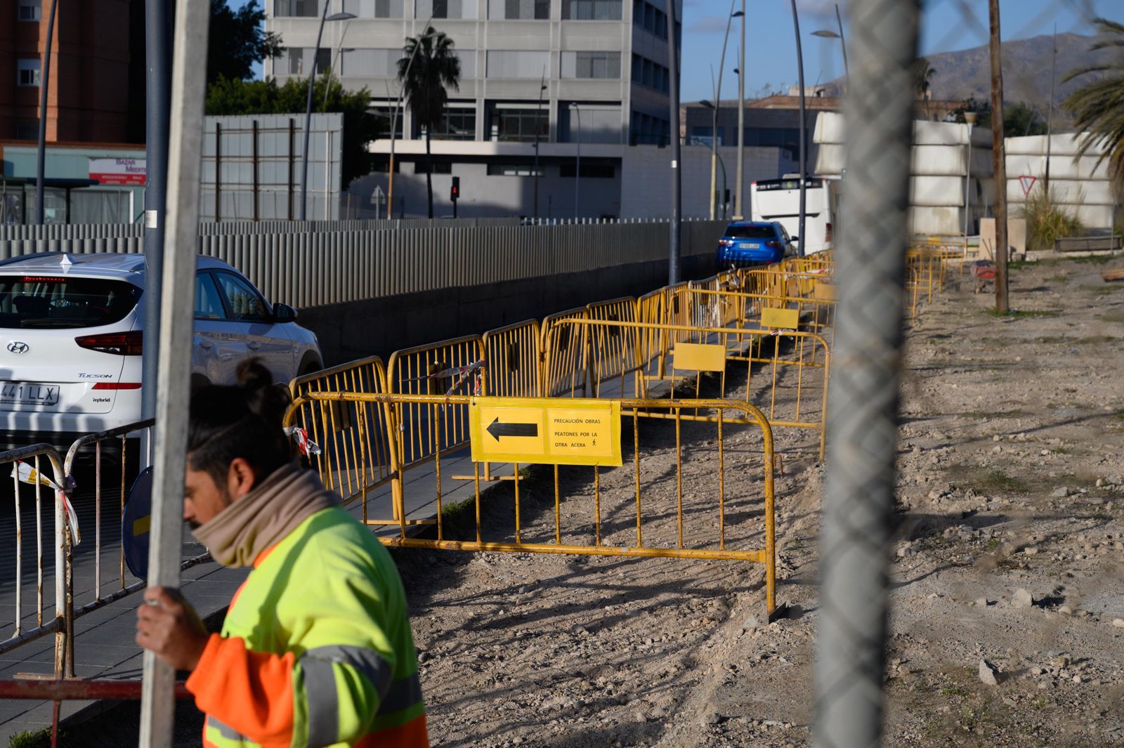 Vallas en la zona de actuación