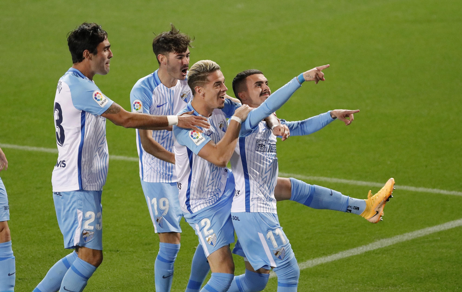 Joaquín celebra su gol en el Málaga CF-Rayo Vallecano. Joaquín celebra su gol en el Málaga CF-Rayo Vallecano.