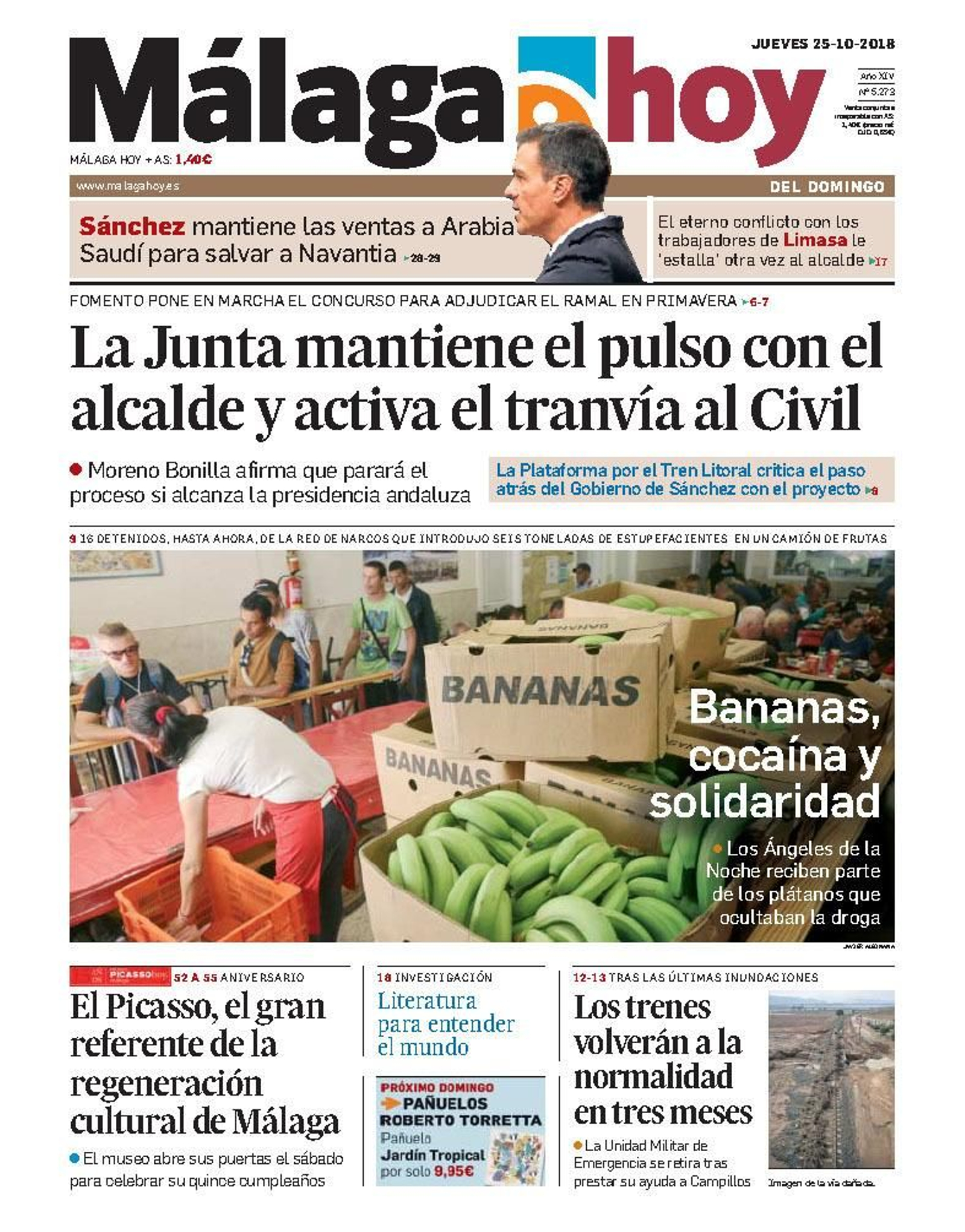 Licitan el tramo.  La Junta, a pesar de la oposición municipal, licita la obra del tramo Guadalmedina-Hospital Civil.