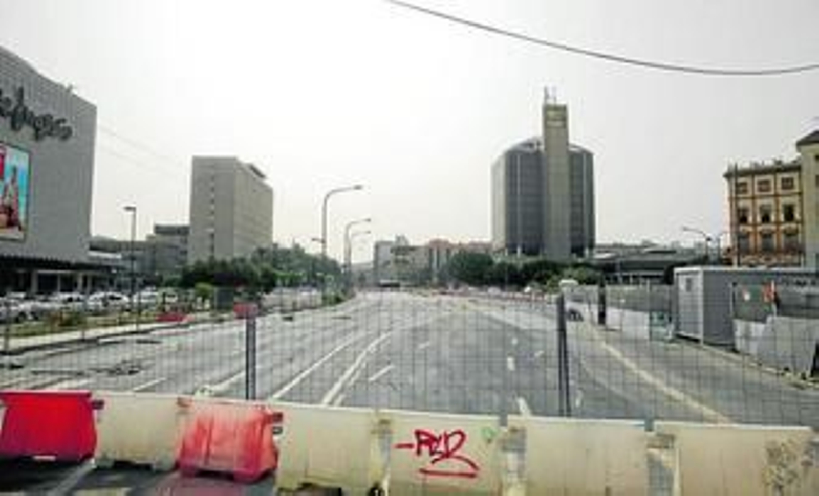 Estado del tramo del Metro en la zona de El Corte Inglés.