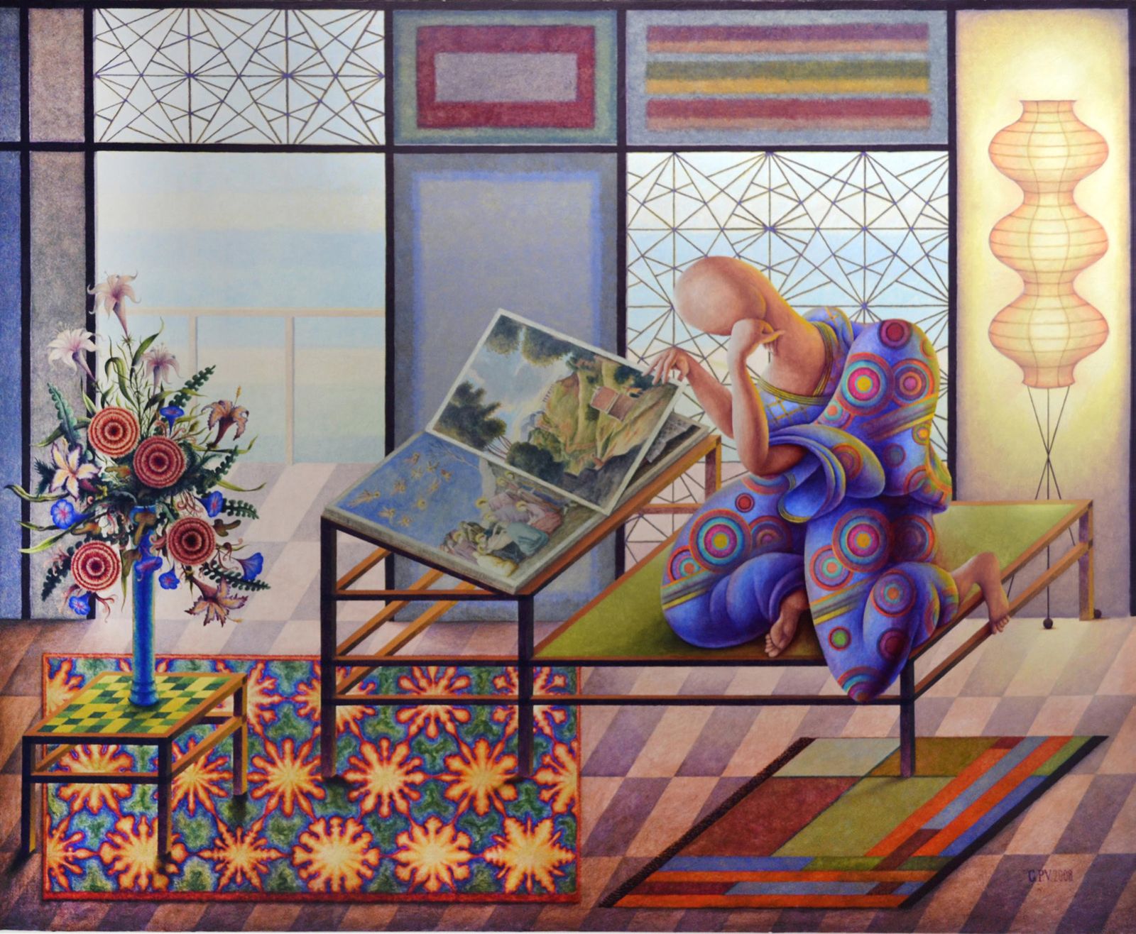 'Artista viendo un libro de arte', de Guillermo Pérez Villalta