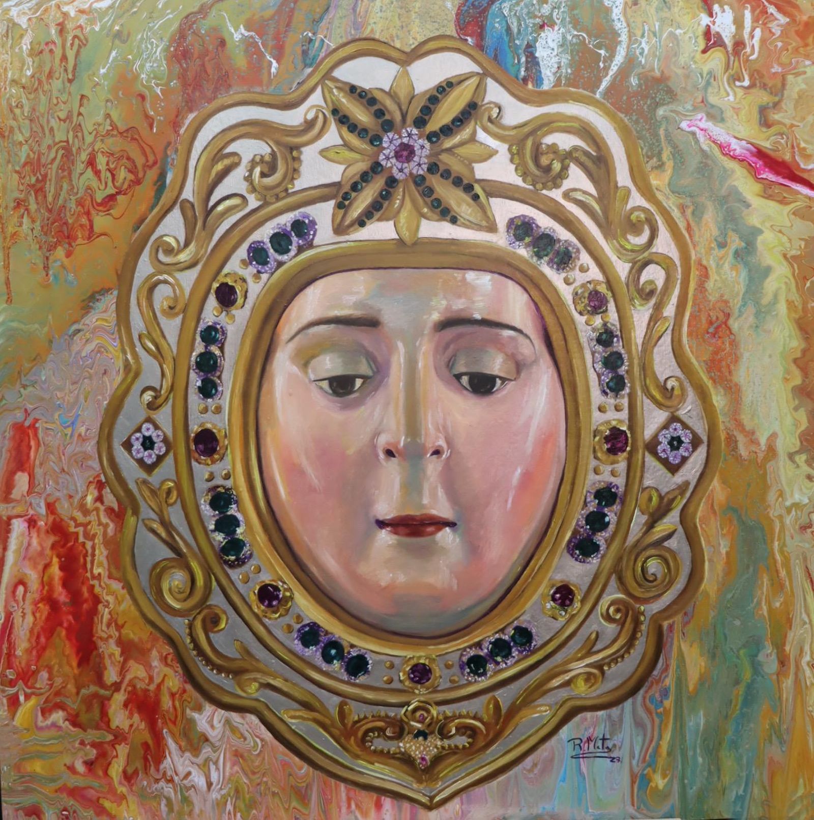 El lienzo de la Virgen del Rocío que se ha visto en Nueva York