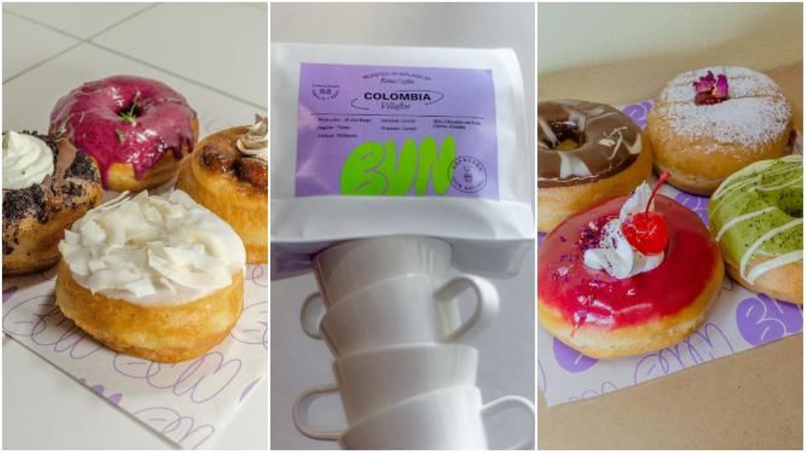 Donuts y café de Bun and Coffee.