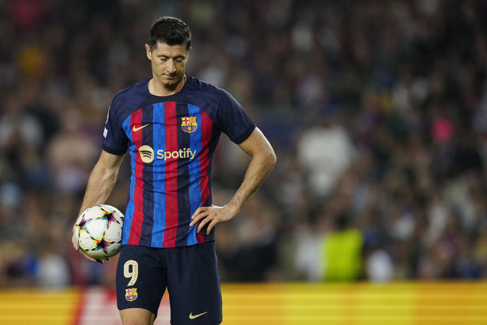 Robert Lewandowski, en un partido con el Barcelona.