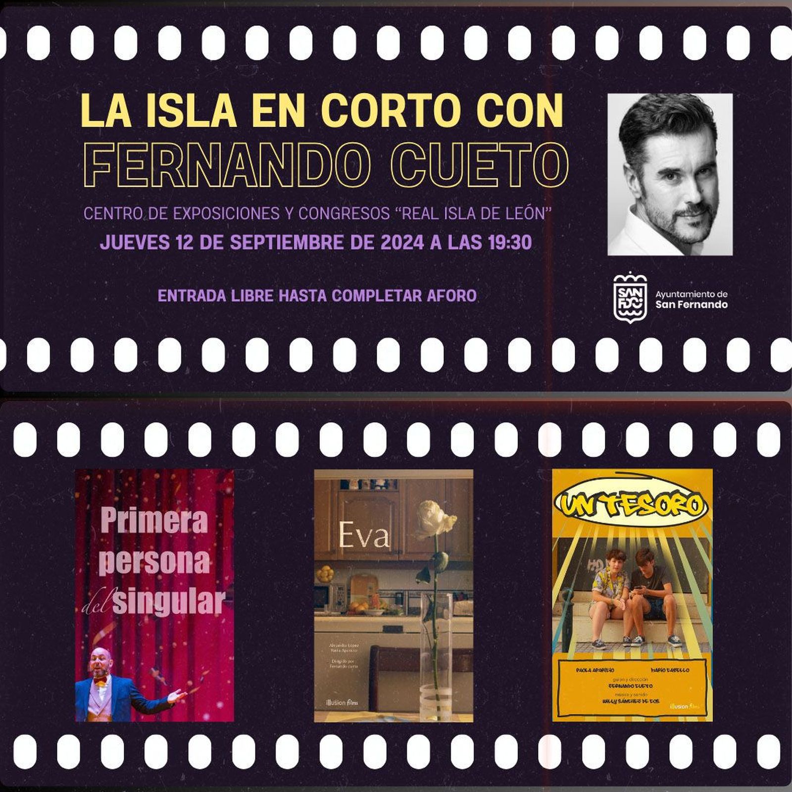 Cortos de Fernando Cueto que se proyectarán en el Centro de Congresos de San Fernando