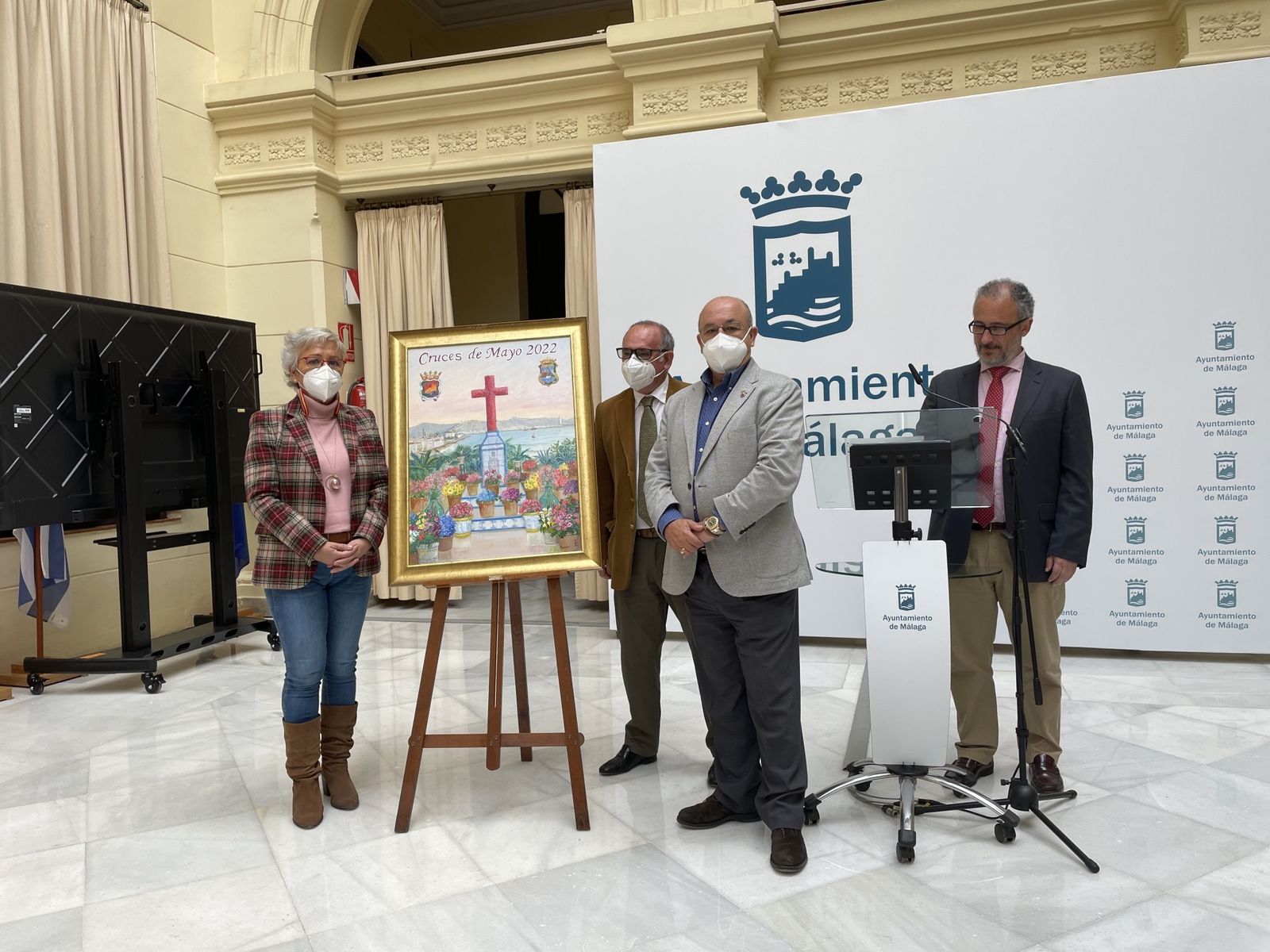 Presentación del cartel de la Fiesta de la Cruz de Mayo en Málaga.