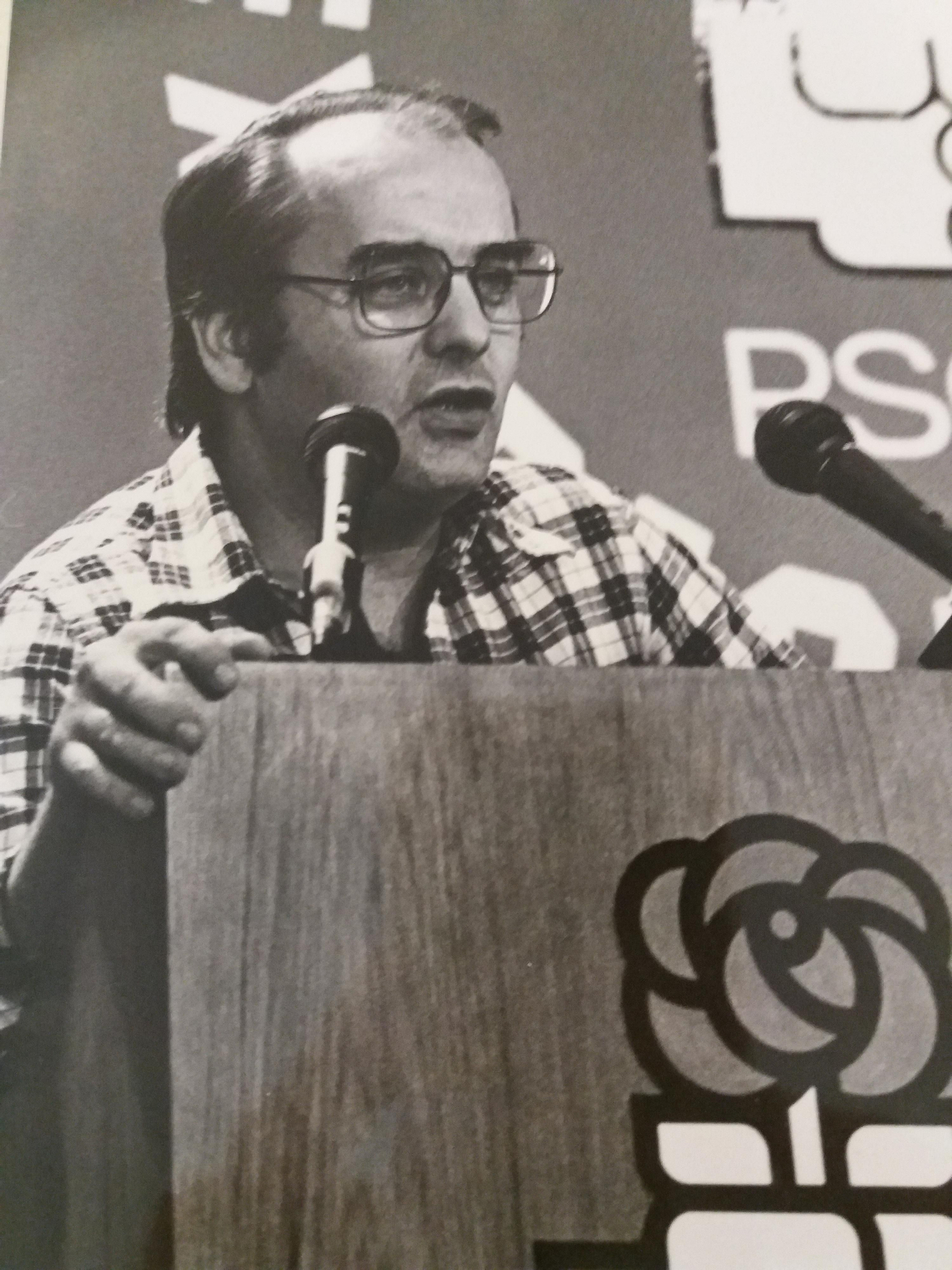 José Vida Soria durante un mitin del PSOE