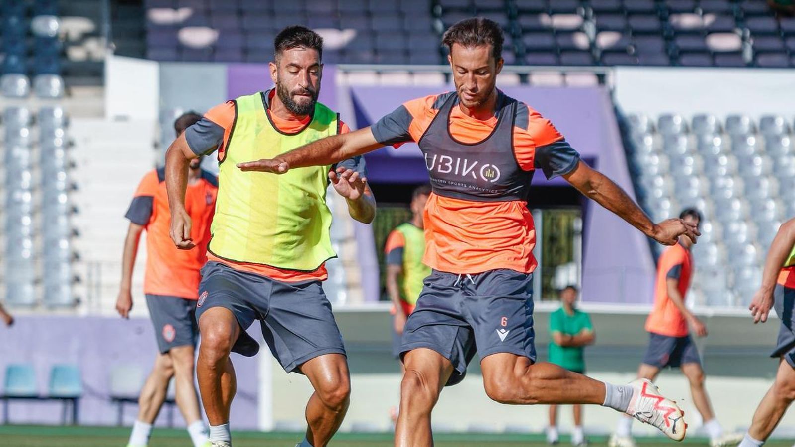 Álvaro Muñiz y Mario Martos, en un entrenamiento.